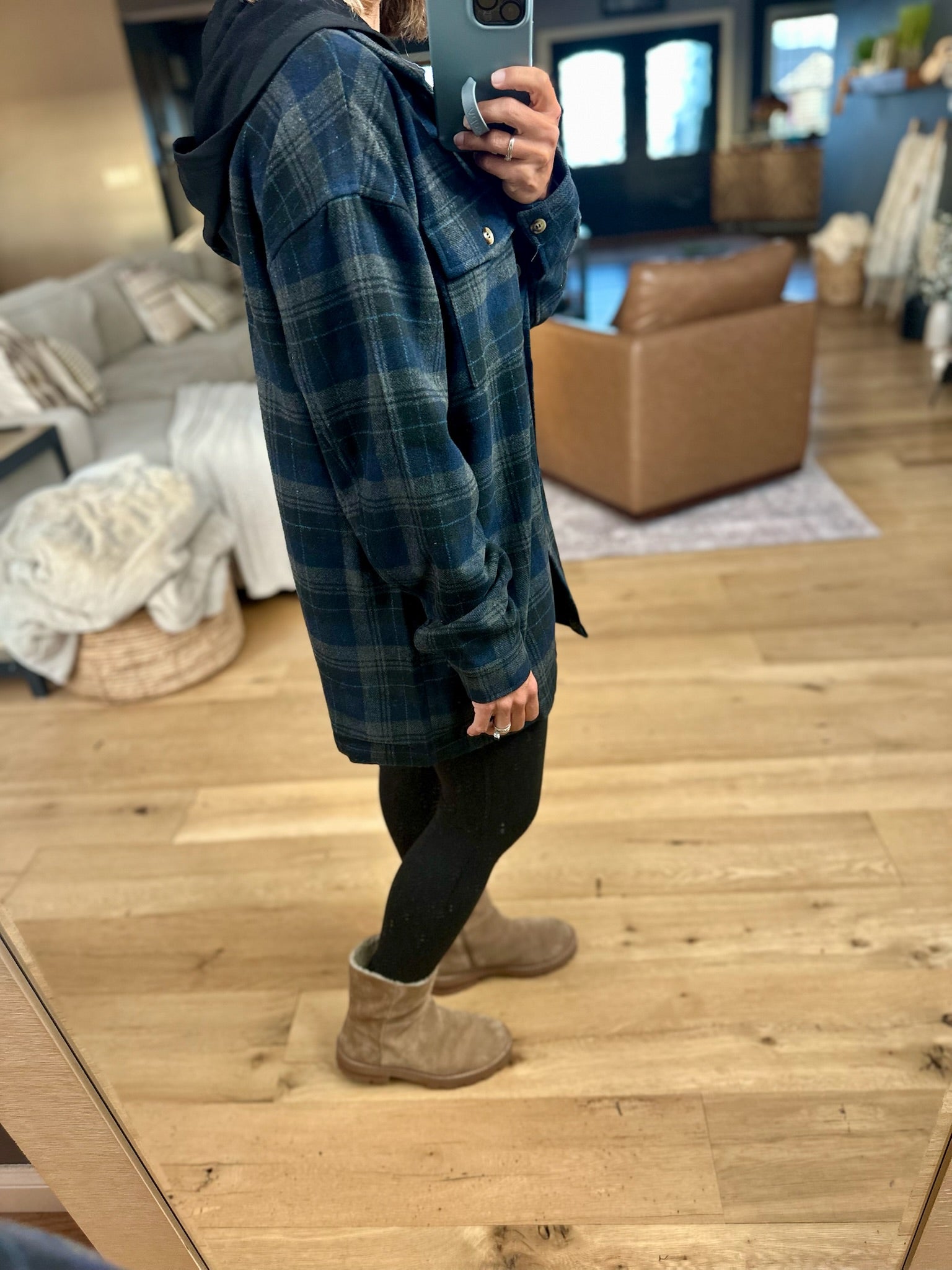 Around The Corner Hooded Shacket-Doe & Rae-Anna Kaytes Boutique, Women's Fashion Boutique in Grinnell, Iowa