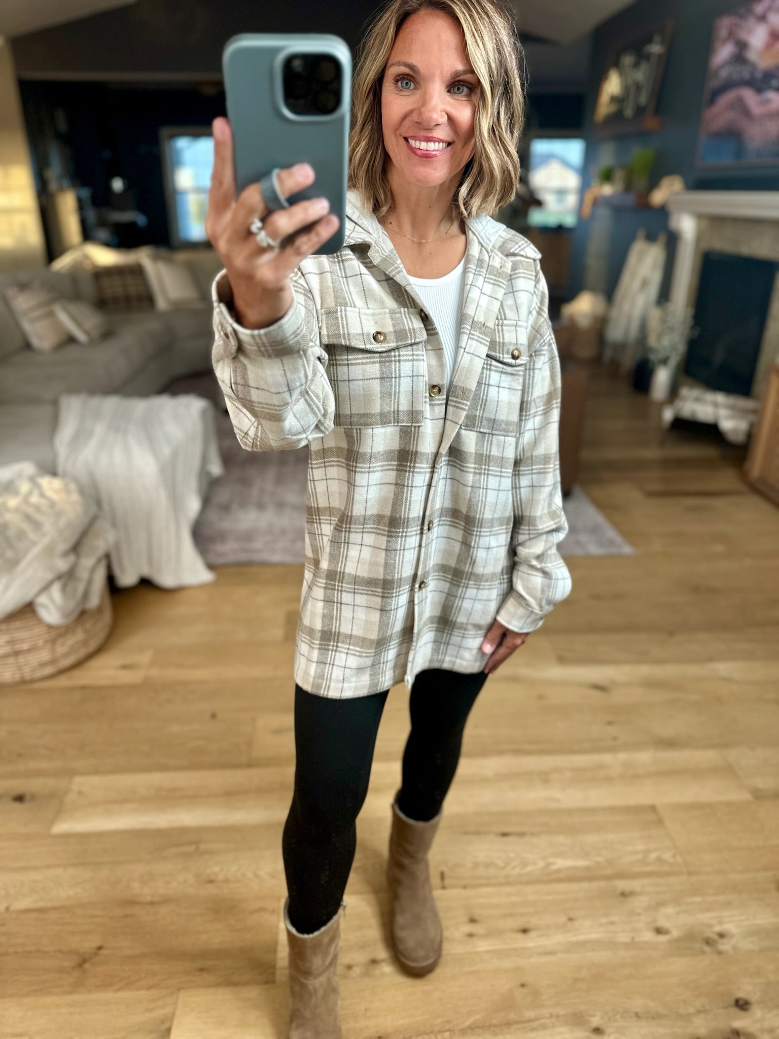 Around The Corner Hooded Shacket-Doe & Rae-Anna Kaytes Boutique, Women's Fashion Boutique in Grinnell, Iowa