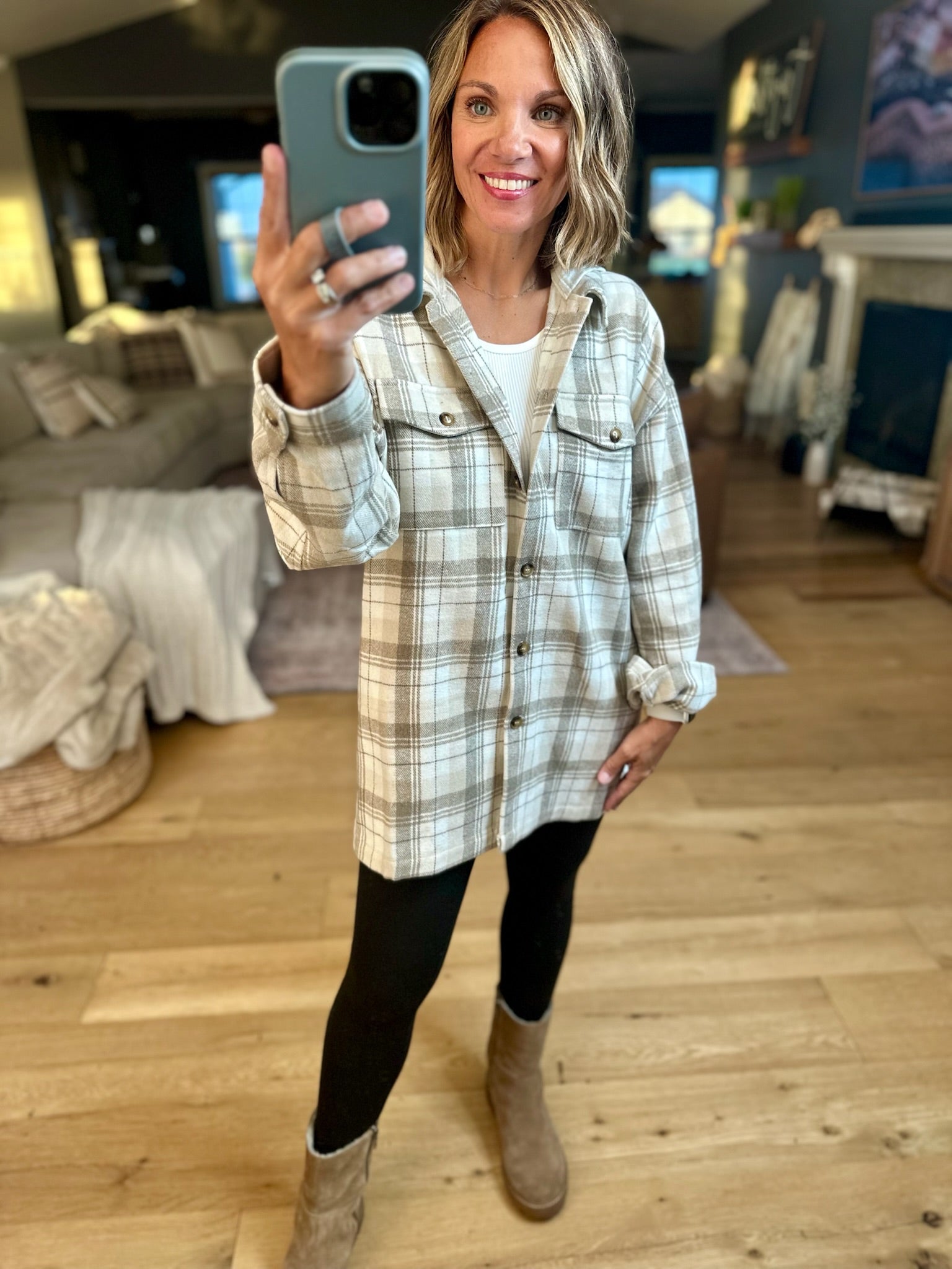 Around The Corner Hooded Shacket-Doe & Rae-Anna Kaytes Boutique, Women's Fashion Boutique in Grinnell, Iowa