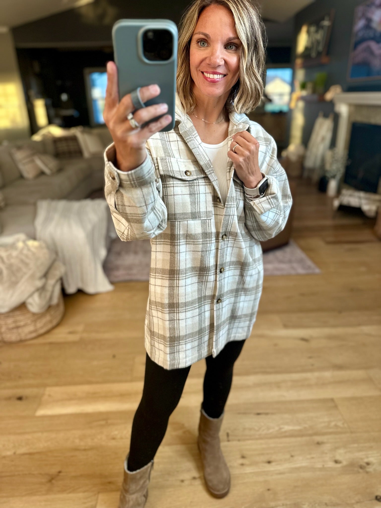 Around The Corner Hooded Shacket-Doe & Rae-Anna Kaytes Boutique, Women's Fashion Boutique in Grinnell, Iowa