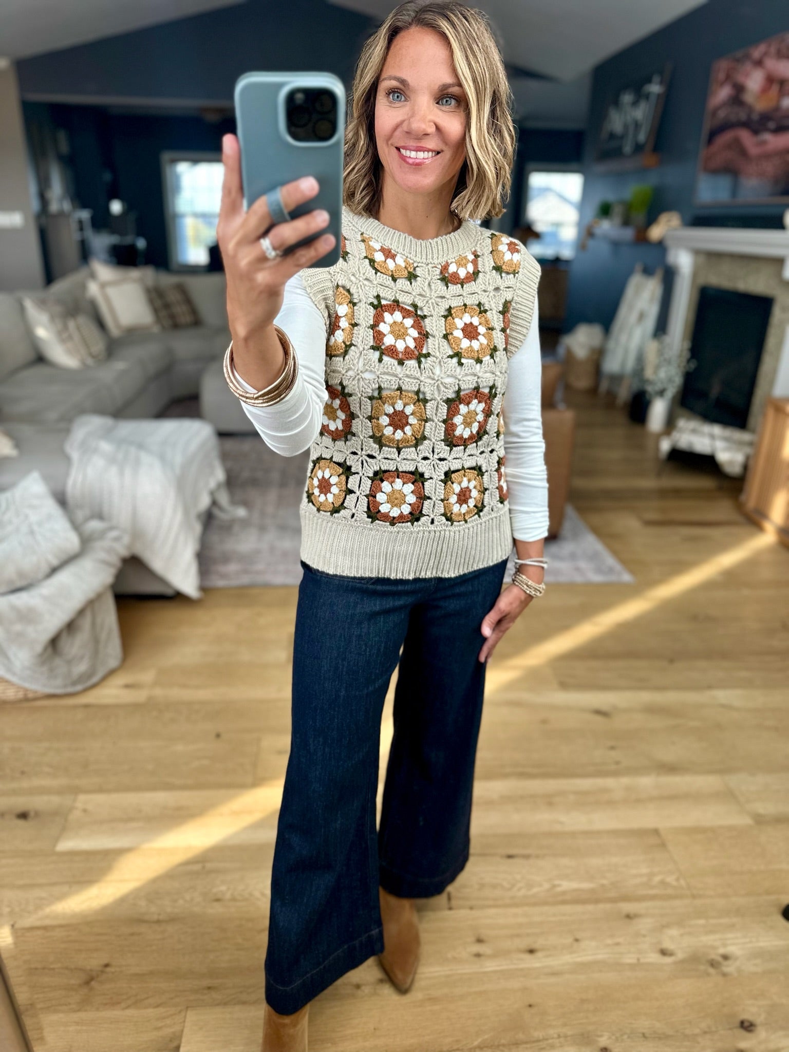 Inspired Feeling Crochet Knit Vest-sweater-Anniewear-Anna Kaytes Boutique, Women's Fashion Boutique in Grinnell, Iowa