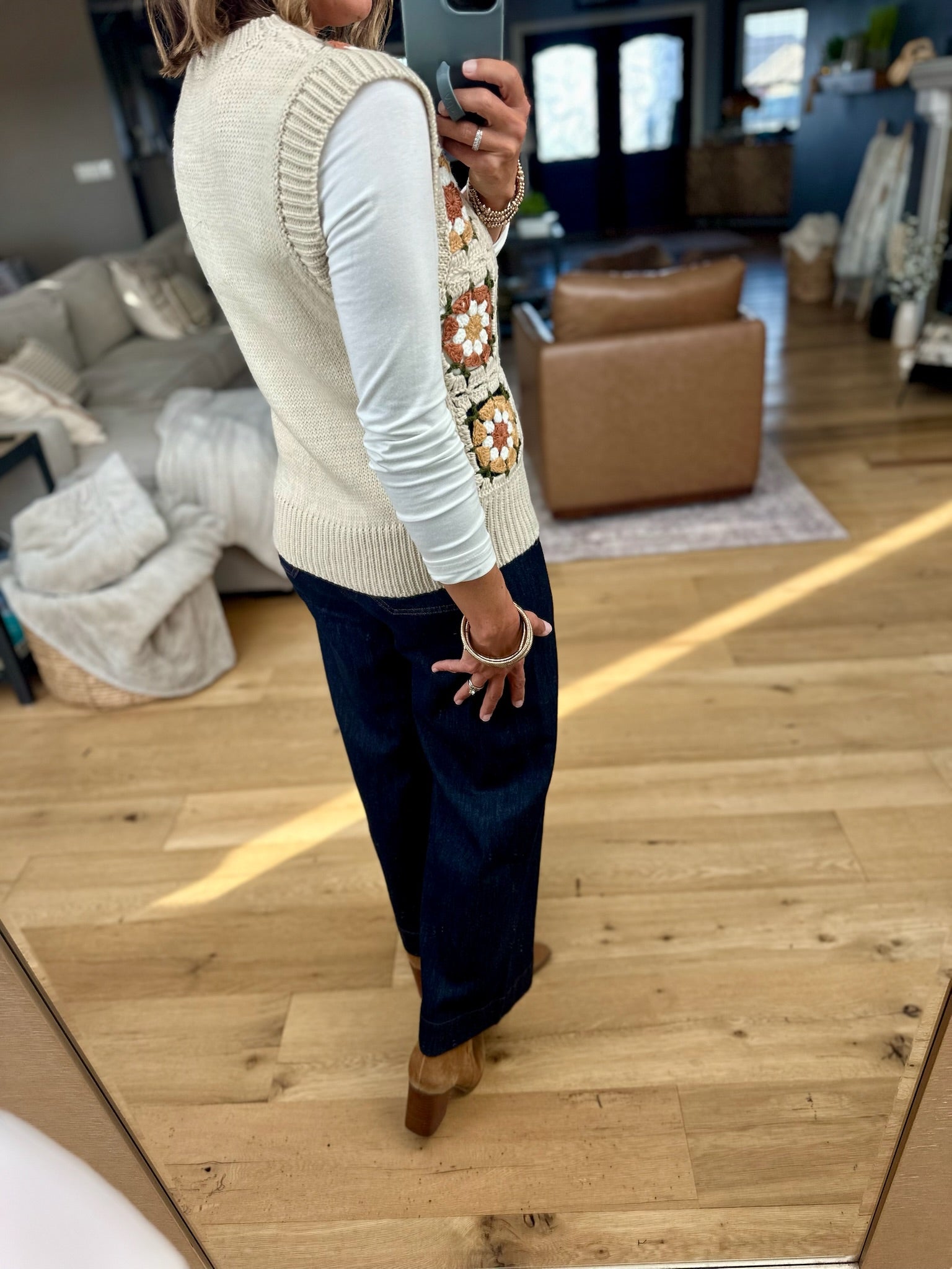Inspired Feeling Crochet Knit Vest-Anniewear-Anna Kaytes Boutique, Women's Fashion Boutique in Grinnell, Iowa