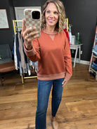 Fall Beginnings Triangle Crew Long Sleeve Top - Rust-Staccato-Anna Kaytes Boutique, Women's Fashion Boutique in Grinnell, Iowa