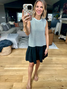 Walk On By Striped Dress - Cream/Black-Wishlist-Anna Kaytes Boutique, Women's Fashion Boutique in Grinnell, Iowa
