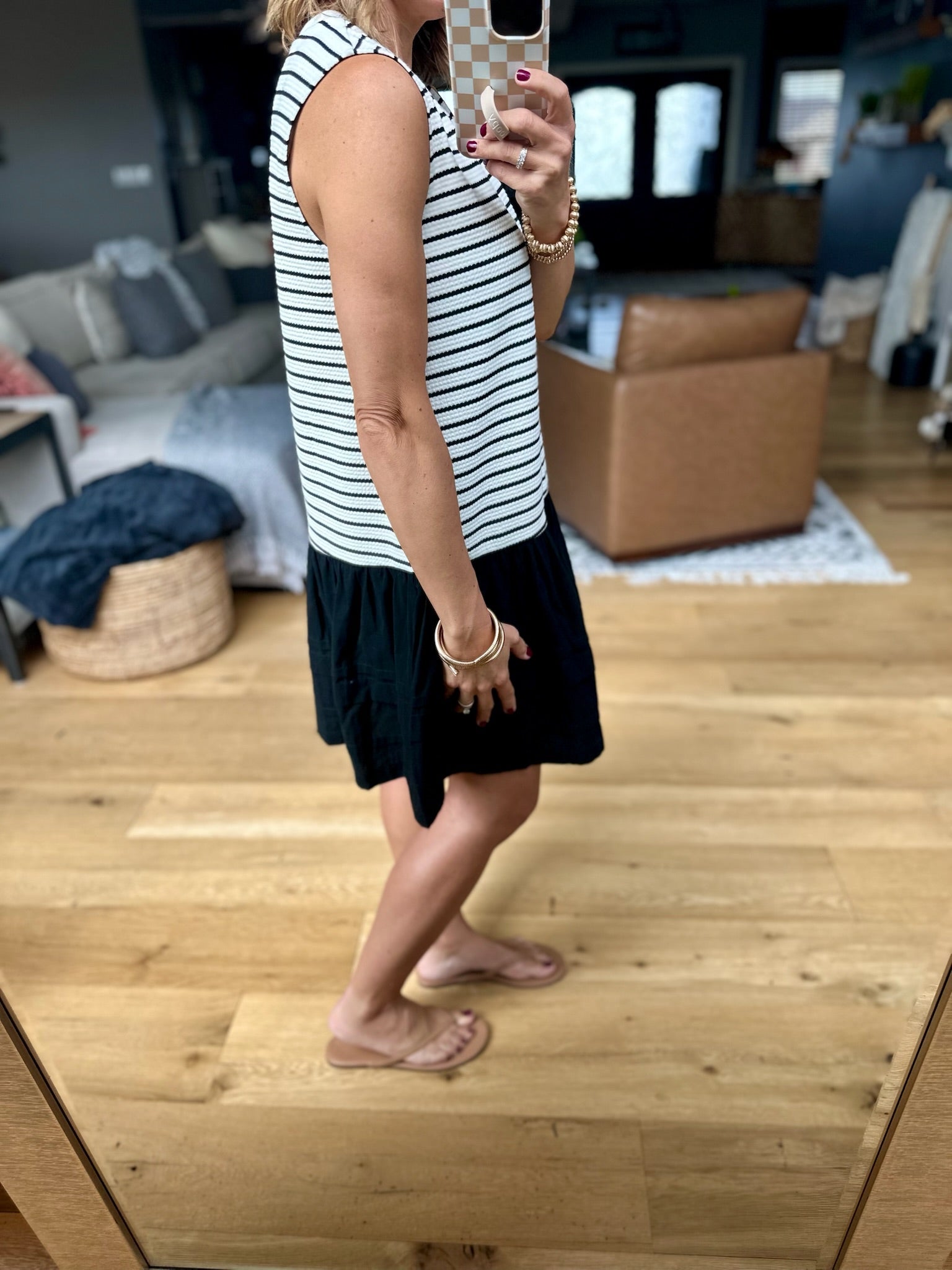 Walk On By Striped Dress - Cream/Black-Wishlist-Anna Kaytes Boutique, Women's Fashion Boutique in Grinnell, Iowa