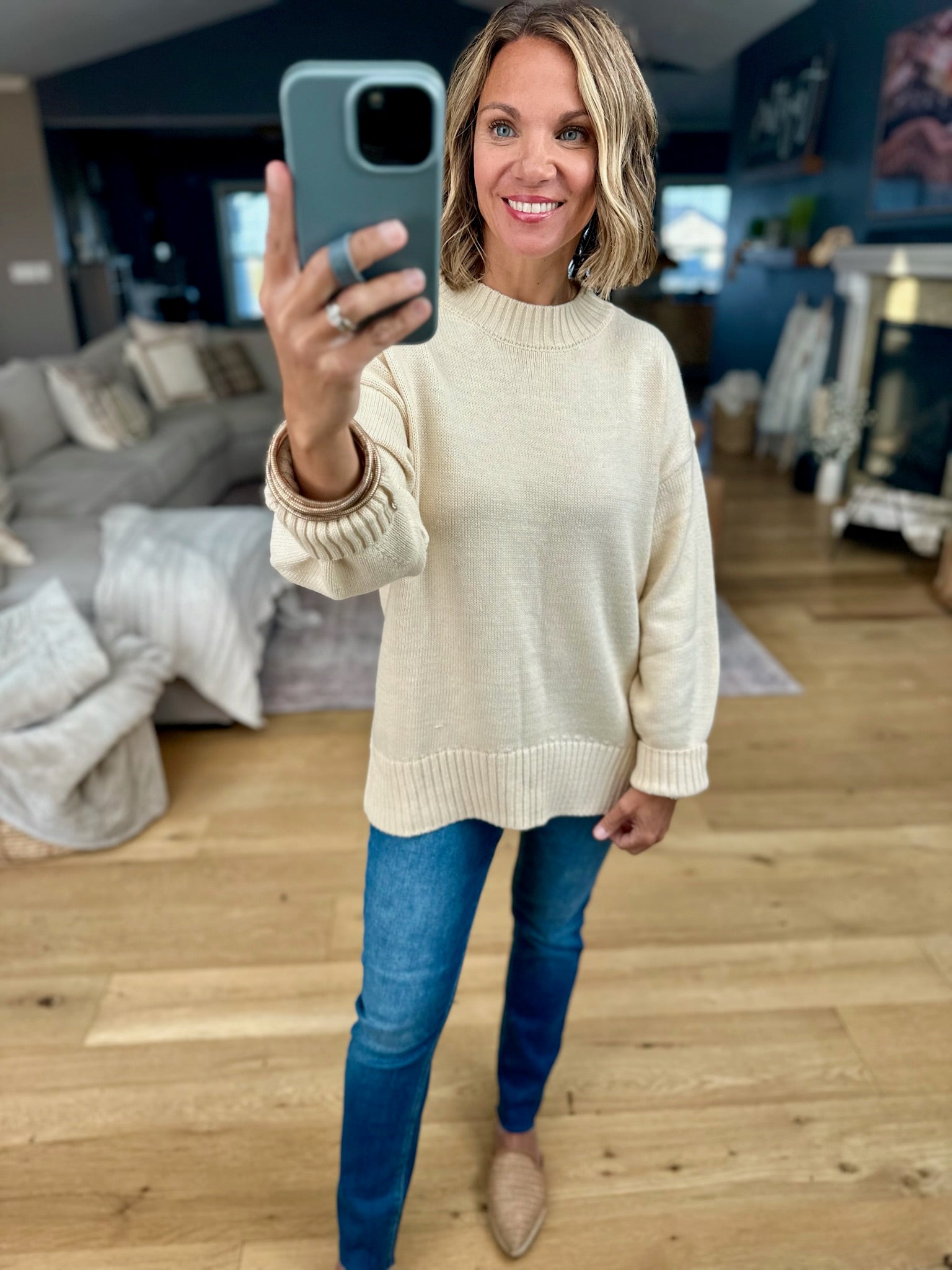 Higher Ground Knit Mock-Neck Sweater-sweater-Wishlist-Anna Kaytes Boutique, Women's Fashion Boutique in Grinnell, Iowa