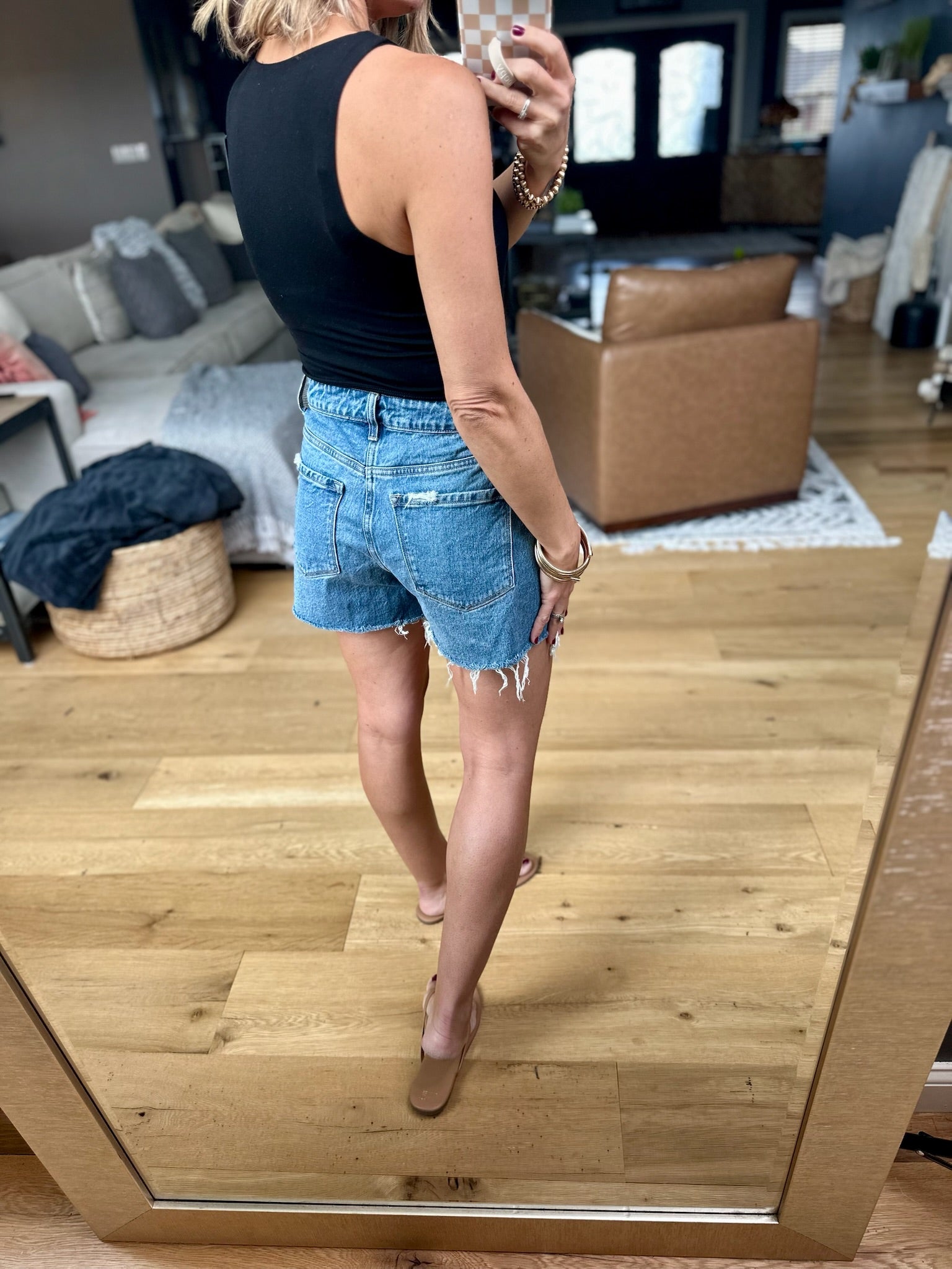 The Devon High-Rise Denim Shorts-Shorts-Vervet-Anna Kaytes Boutique, Women's Fashion Boutique in Grinnell, Iowa