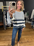 Most Importantly Striped Knit Top - Ivory/Navy-By Together-Anna Kaytes Boutique, Women's Fashion Boutique in Grinnell, Iowa