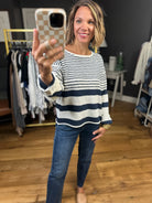 Most Importantly Striped Knit Top - Ivory/Navy-By Together-Anna Kaytes Boutique, Women's Fashion Boutique in Grinnell, Iowa