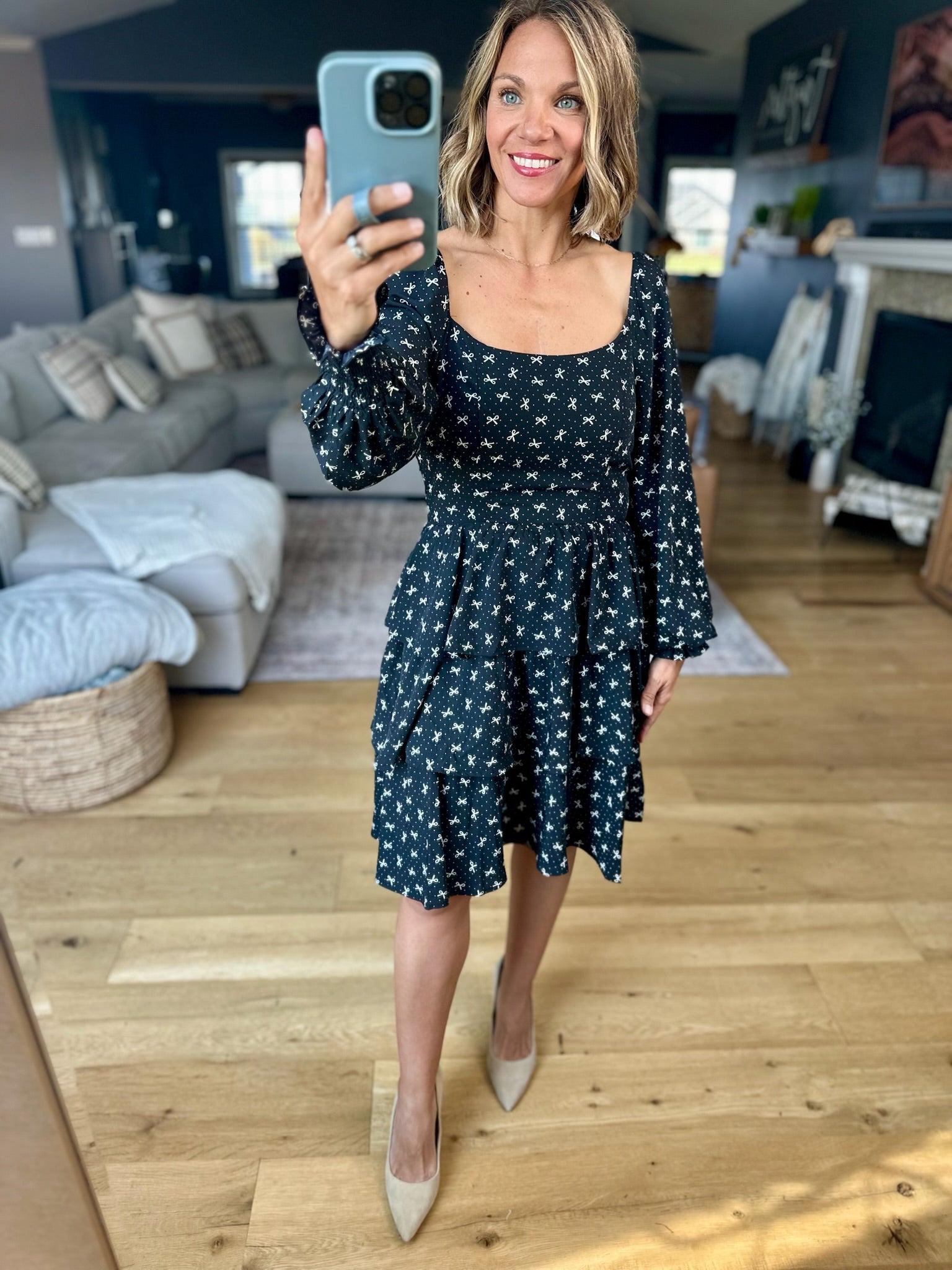 Any Way Possible Tiered Dress - Black-In Loom-Anna Kaytes Boutique, Women's Fashion Boutique in Grinnell, Iowa