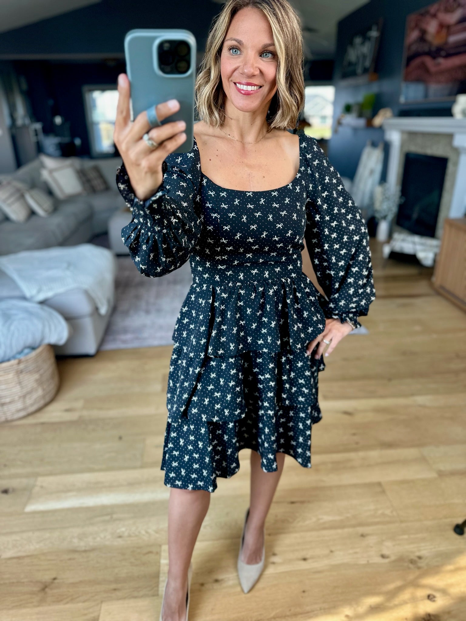 Any Way Possible Tiered Dress - Black-In Loom-Anna Kaytes Boutique, Women's Fashion Boutique in Grinnell, Iowa