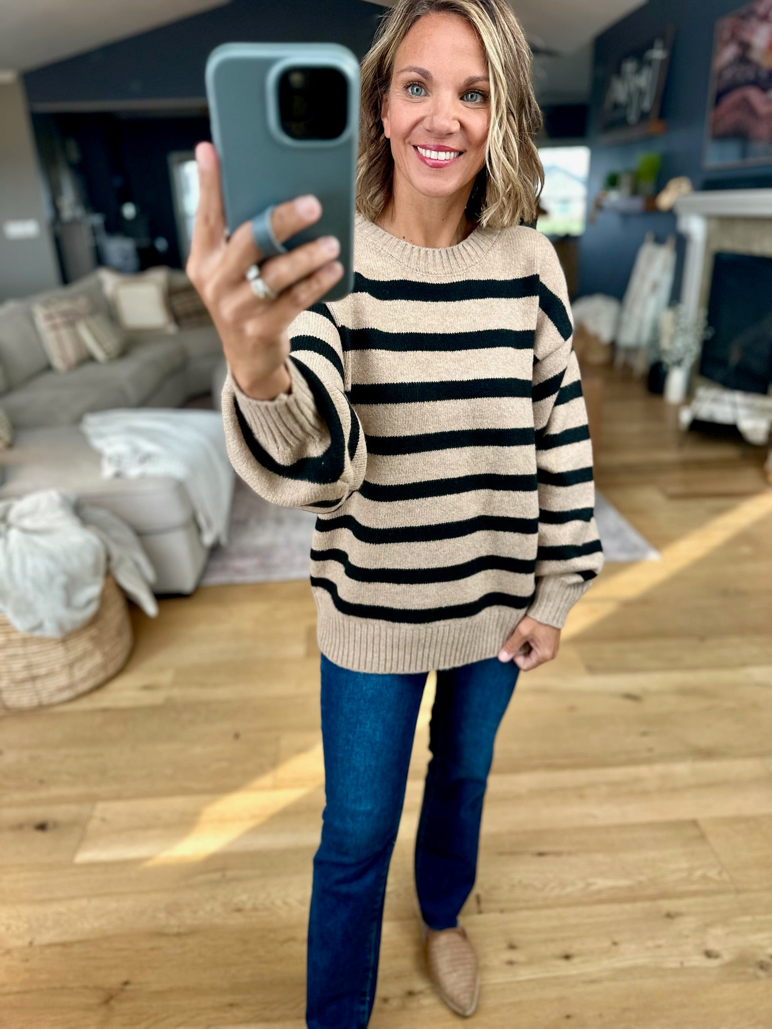 Easy Everyday Striped Knit Sweater-By Together-Anna Kaytes Boutique, Women's Fashion Boutique in Grinnell, Iowa