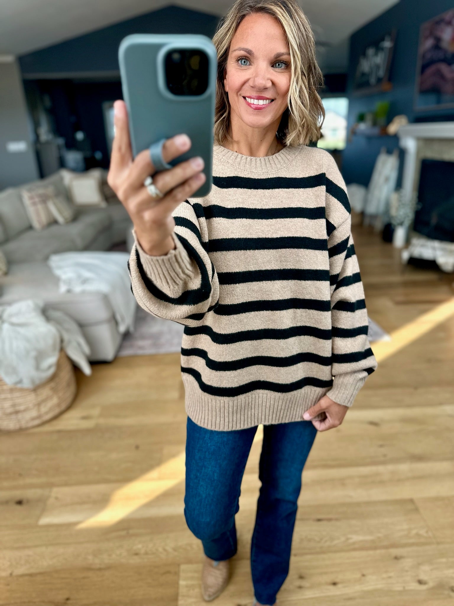 Easy Everyday Striped Knit Sweater-By Together-Anna Kaytes Boutique, Women's Fashion Boutique in Grinnell, Iowa