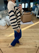 Easy Everyday Striped Knit Sweater-By Together-Anna Kaytes Boutique, Women's Fashion Boutique in Grinnell, Iowa