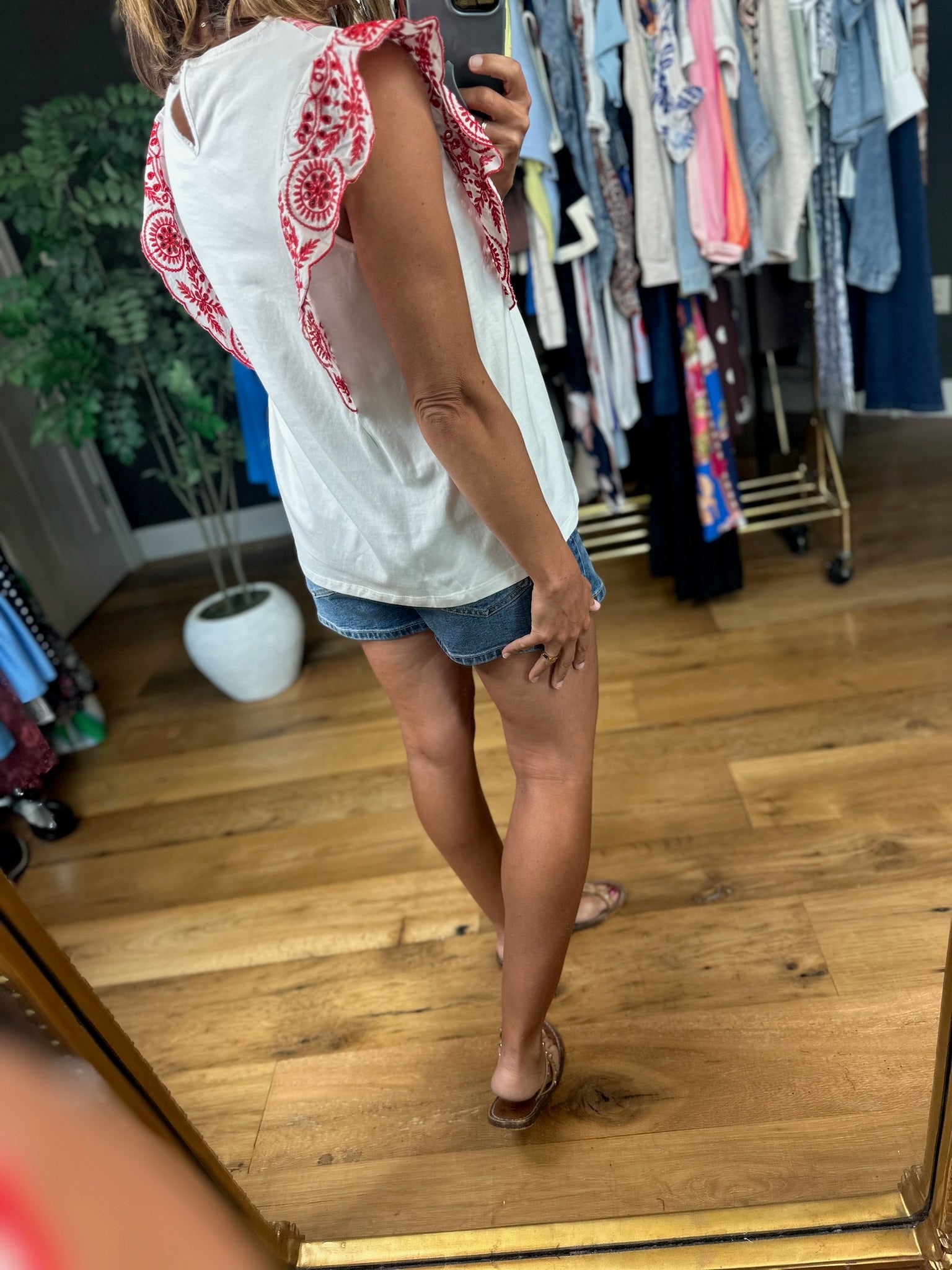 Healing Powers Embroidered-Detail Top-Short Sleeves-Vine & Love-Anna Kaytes Boutique, Women's Fashion Boutique in Grinnell, Iowa
