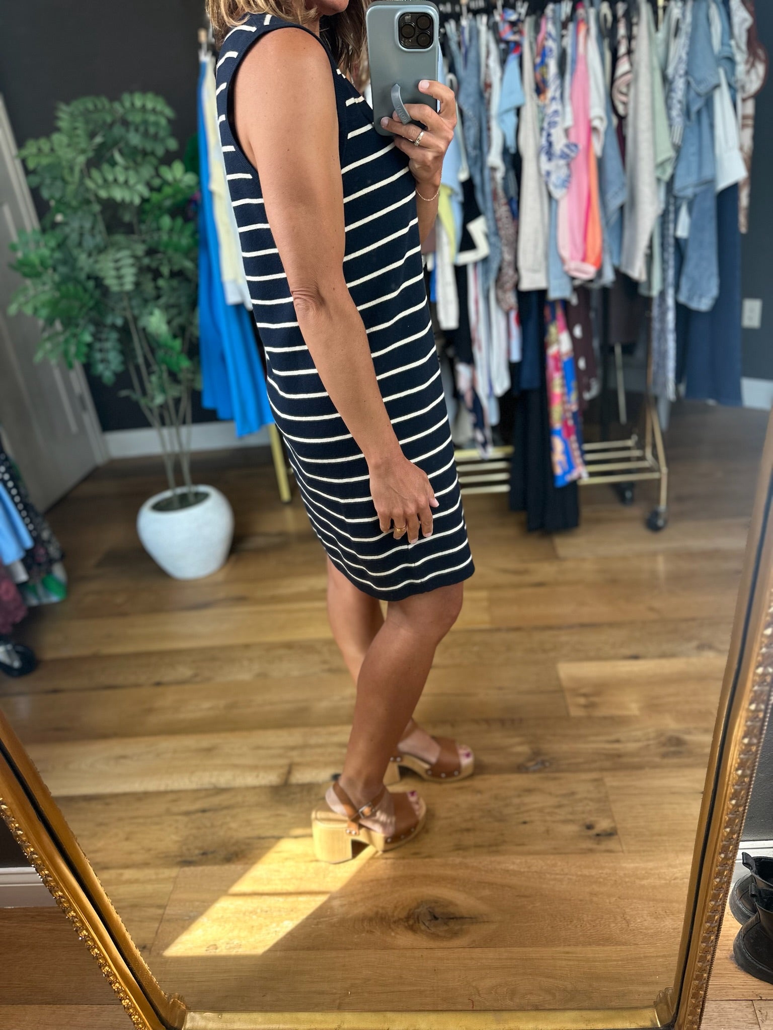 Everyday Classic Striped Knit Tank Dress-Dresses-Wishlist-Anna Kaytes Boutique, Women's Fashion Boutique in Grinnell, Iowa