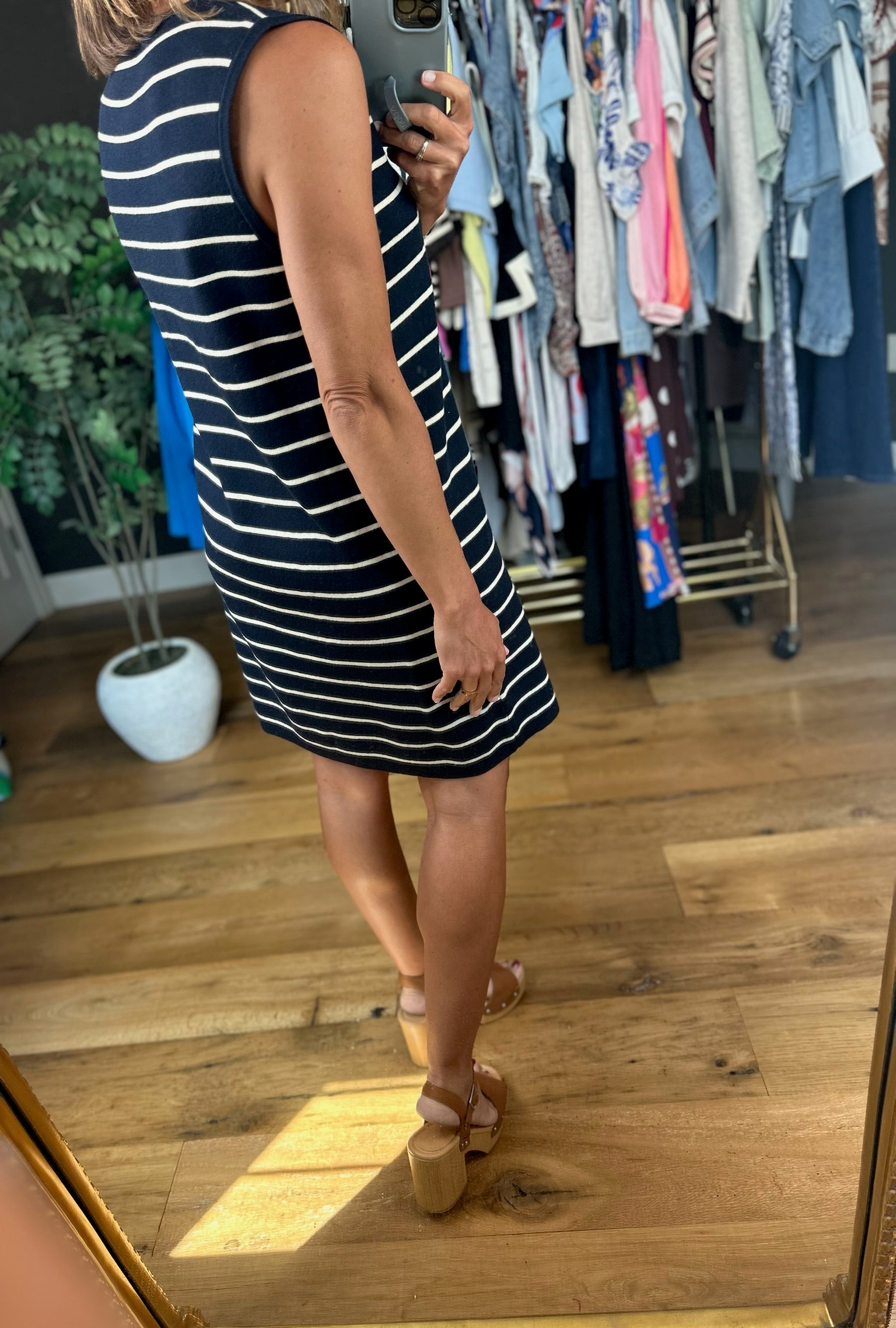 Everyday Classic Striped Knit Tank Dress-Dresses-Wishlist-Anna Kaytes Boutique, Women's Fashion Boutique in Grinnell, Iowa