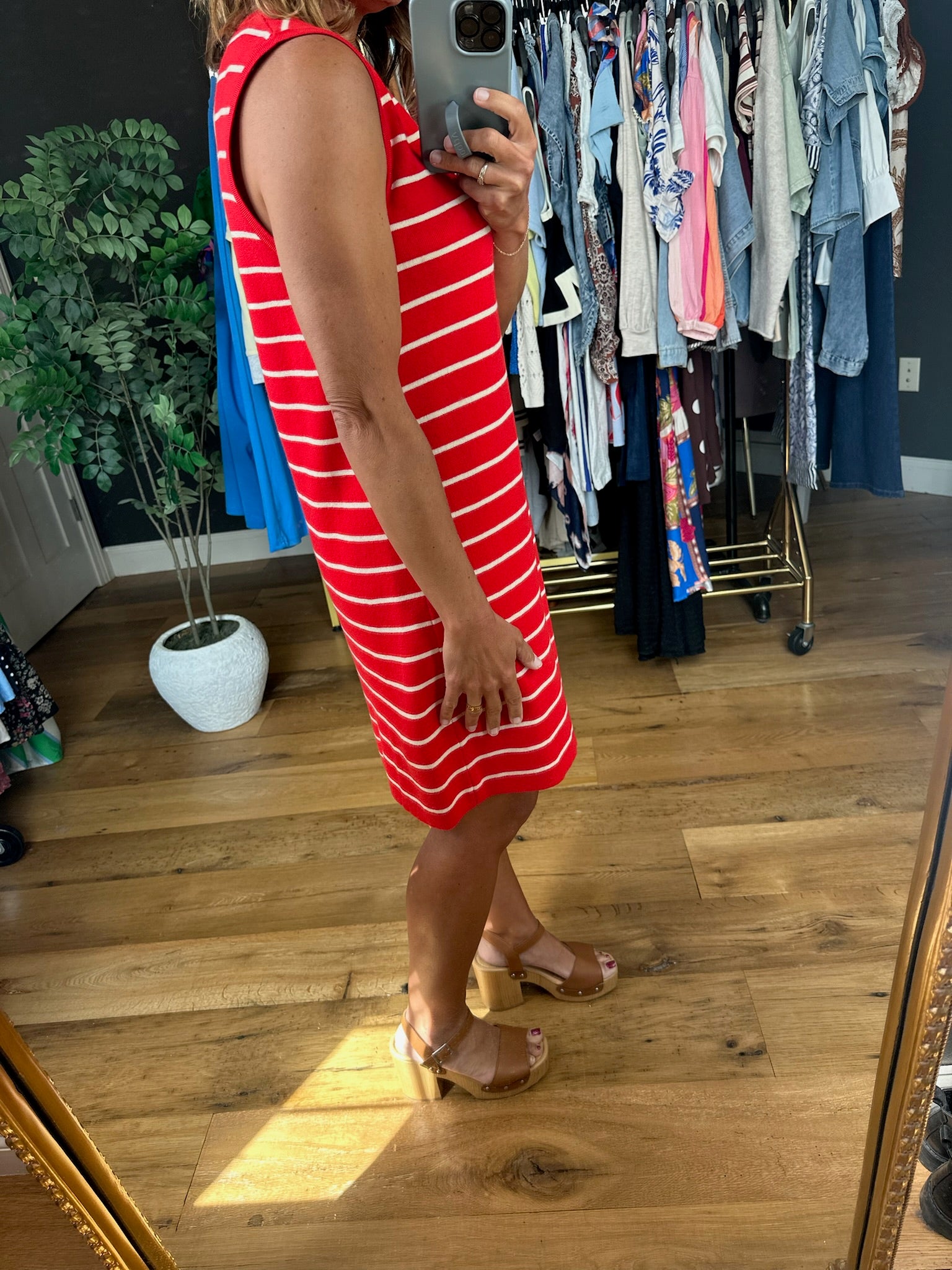 Everyday Classic Striped Knit Tank Dress-Dresses-Wishlist-Anna Kaytes Boutique, Women's Fashion Boutique in Grinnell, Iowa