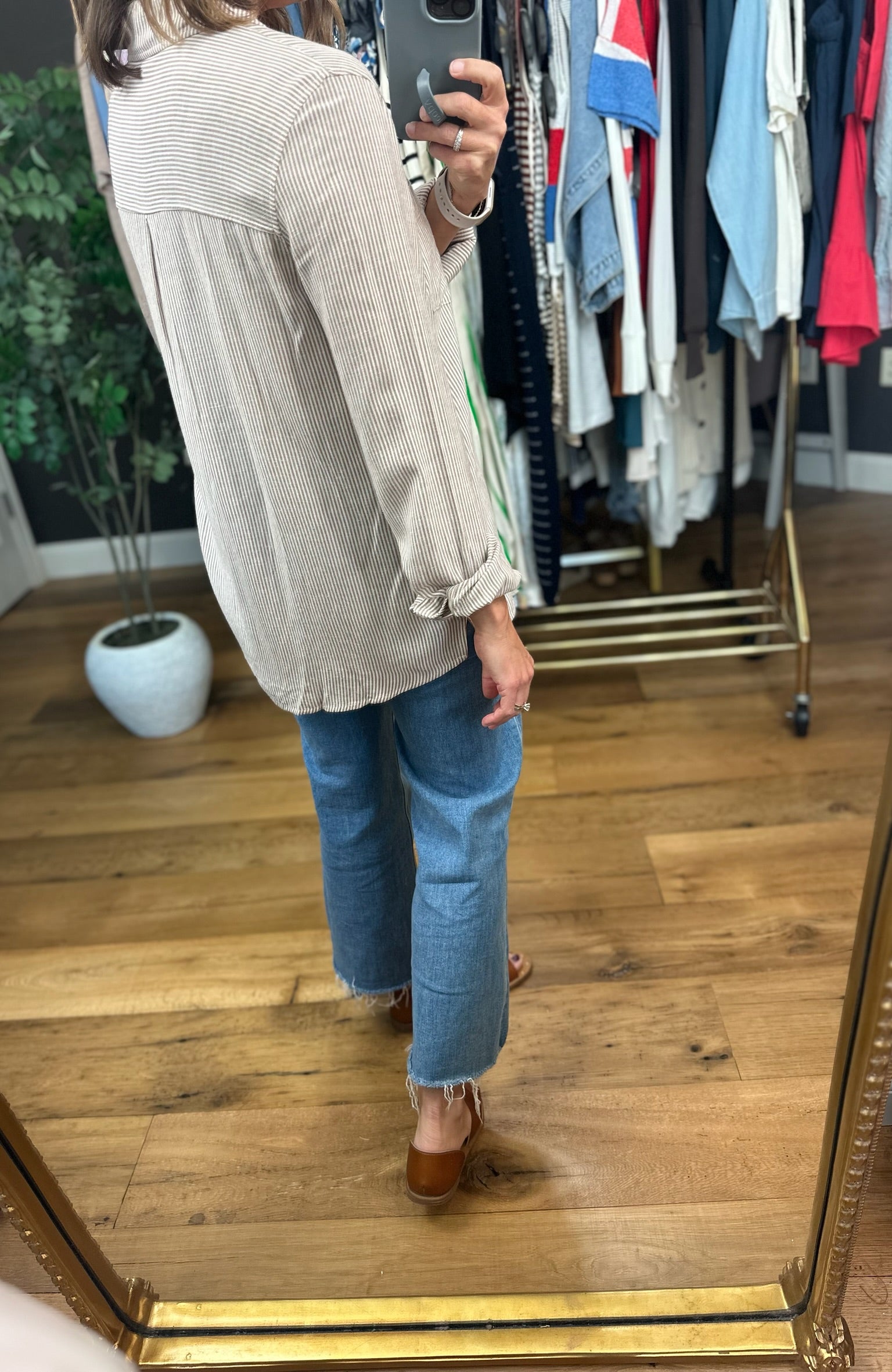 Spring Ahead Button-Down Top-Long Sleeves-be cool-Anna Kaytes Boutique, Women's Fashion Boutique in Grinnell, Iowa