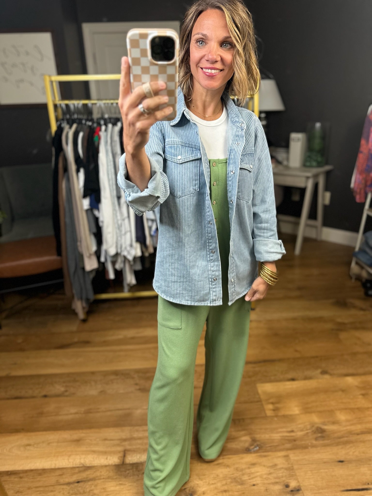 Something About This Pocket Jumpsuit - Basil-Eesome-Anna Kaytes Boutique, Women's Fashion Boutique in Grinnell, Iowa