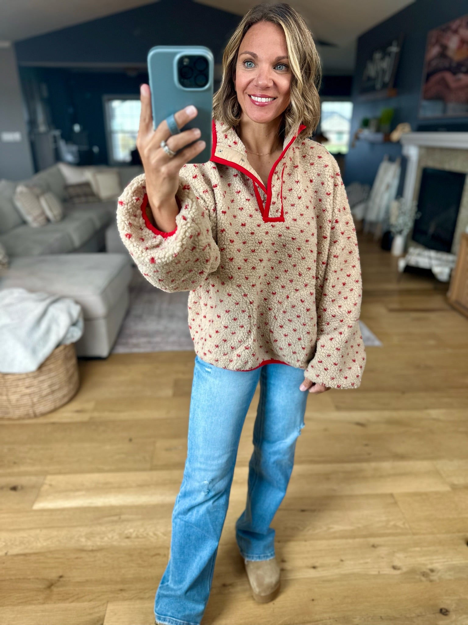 Take My Heart Patterned Oversized Pullover-Wishlist-Anna Kaytes Boutique, Women's Fashion Boutique in Grinnell, Iowa