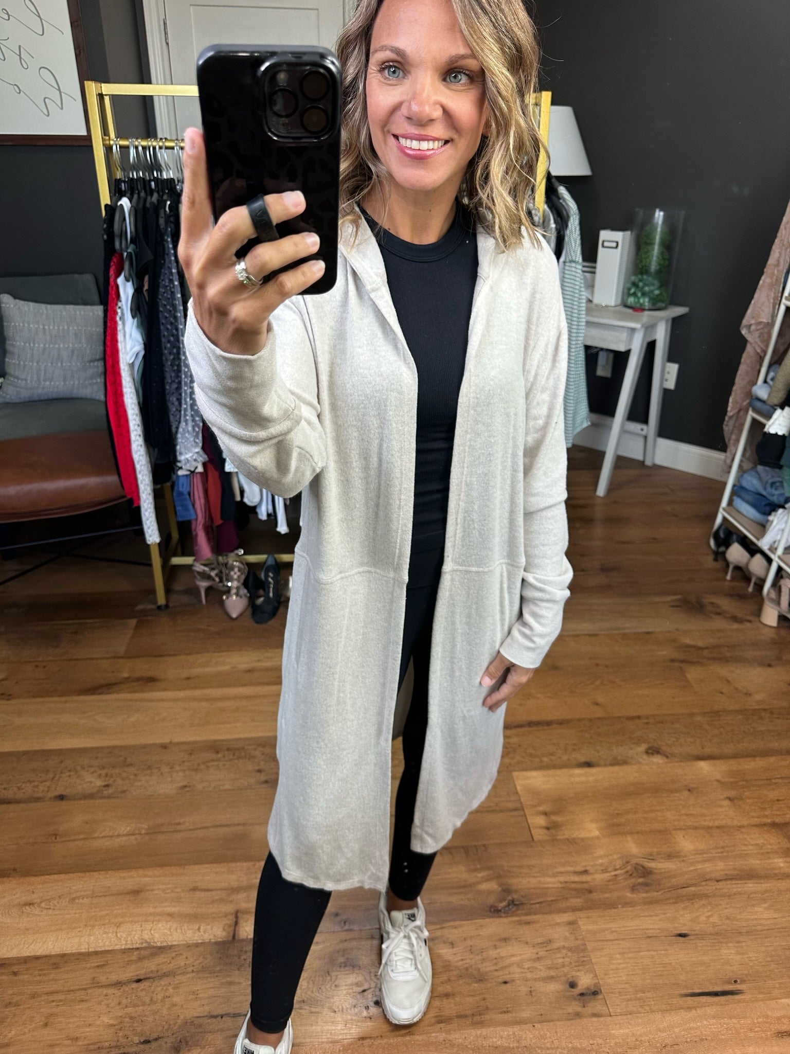 In The Know Midi-Length Hooded Cardigan - Multiple Options