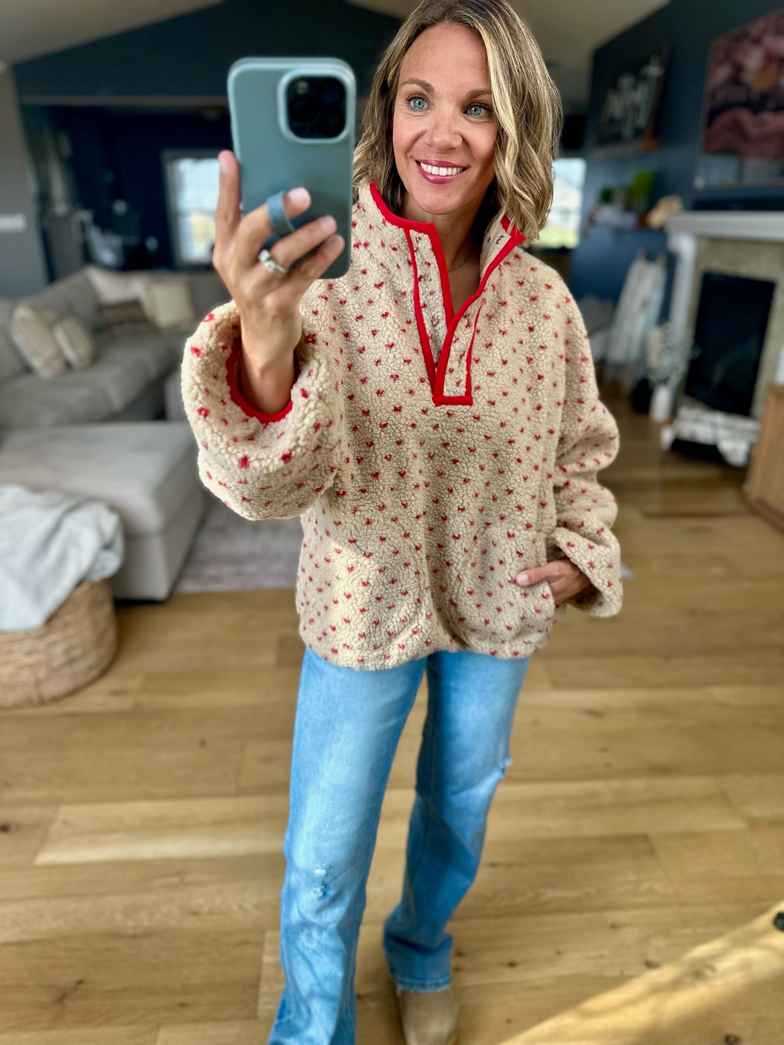 Take My Heart Patterned Oversized Pullover-Wishlist-Anna Kaytes Boutique, Women's Fashion Boutique in Grinnell, Iowa