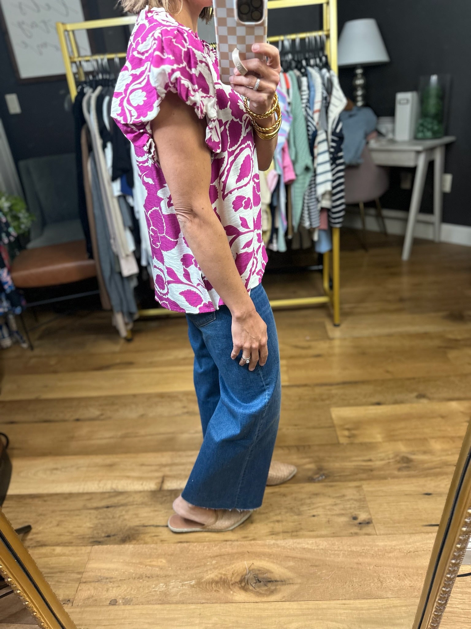 Let Them Stay Floral Top - Magenta-Jodifl-Anna Kaytes Boutique, Women's Fashion Boutique in Grinnell, Iowa