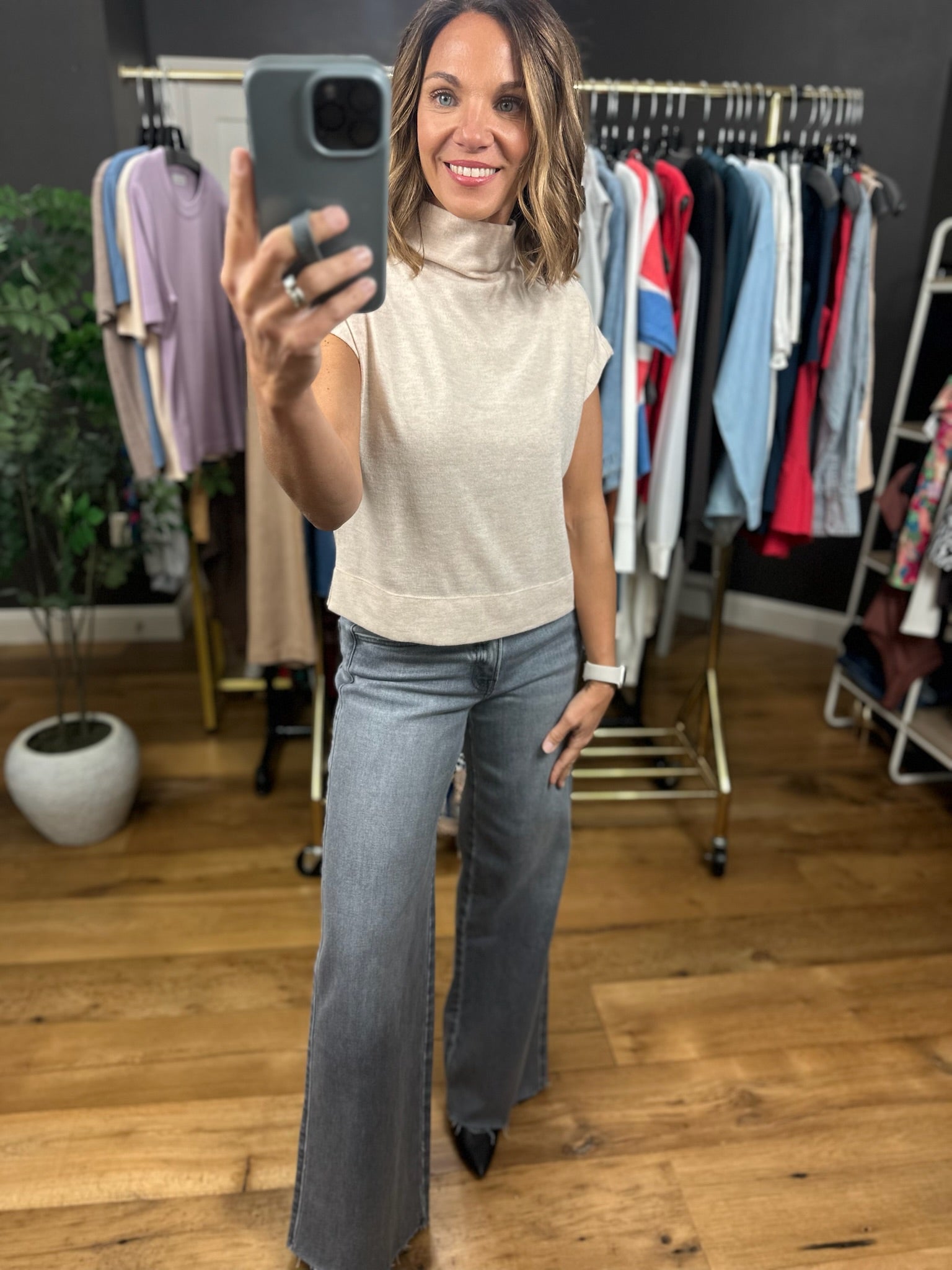 Not Too Far Knit Turtle-Neck Top-Sweaters-Entro-Anna Kaytes Boutique, Women's Fashion Boutique in Grinnell, Iowa