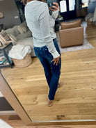 Always About It Ribbed Striped Snap-Detail Longsleeve-Doe & Rae-Anna Kaytes Boutique, Women's Fashion Boutique in Grinnell, Iowa