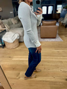Always About It Ribbed Striped Snap-Detail Longsleeve-Doe & Rae-Anna Kaytes Boutique, Women's Fashion Boutique in Grinnell, Iowa