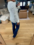 Always About It Ribbed Striped Snap-Detail Longsleeve-Doe & Rae-Anna Kaytes Boutique, Women's Fashion Boutique in Grinnell, Iowa