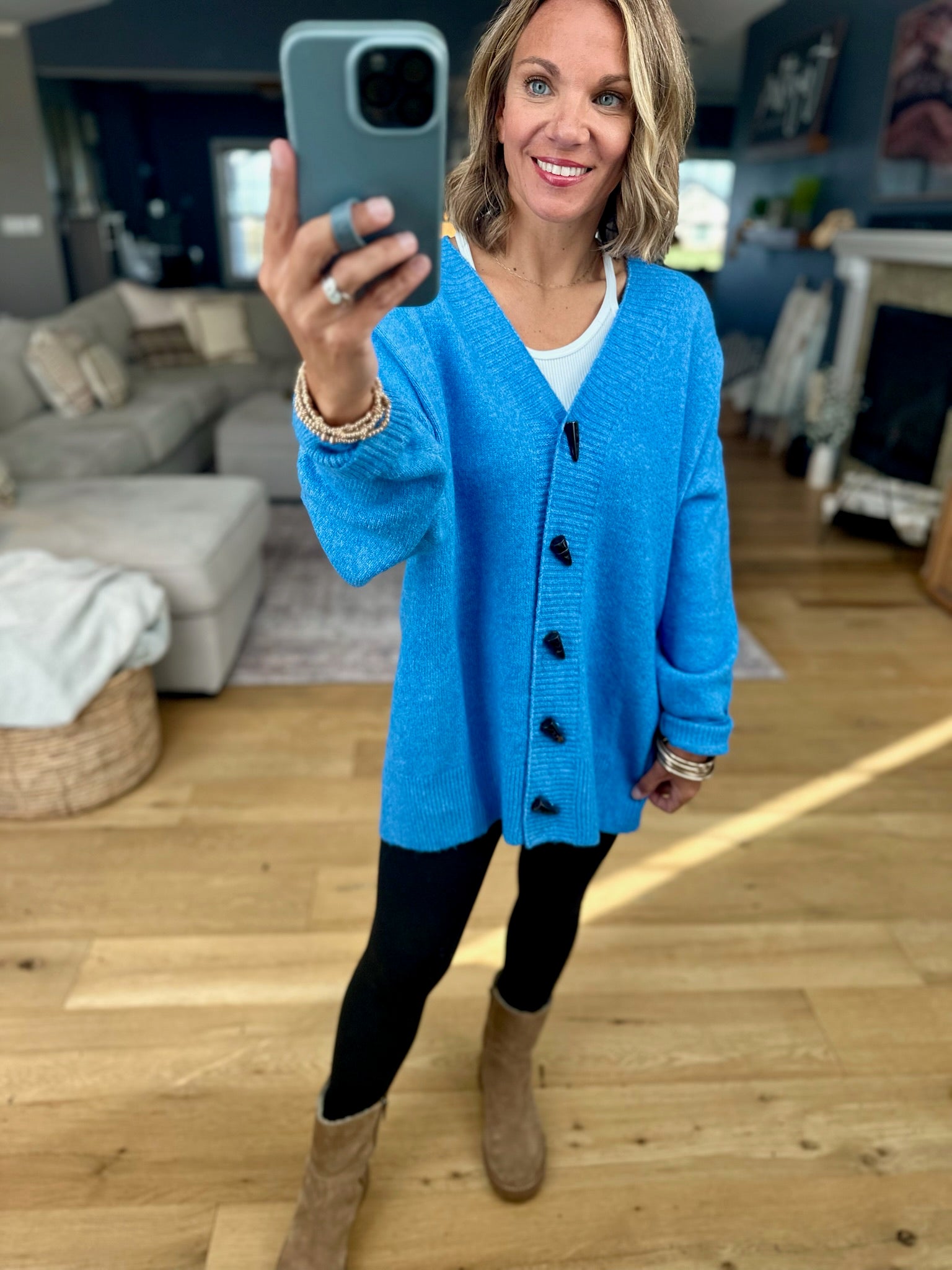 Fresh Starts Button-Detail Cardigan-Wishlist-Anna Kaytes Boutique, Women's Fashion Boutique in Grinnell, Iowa