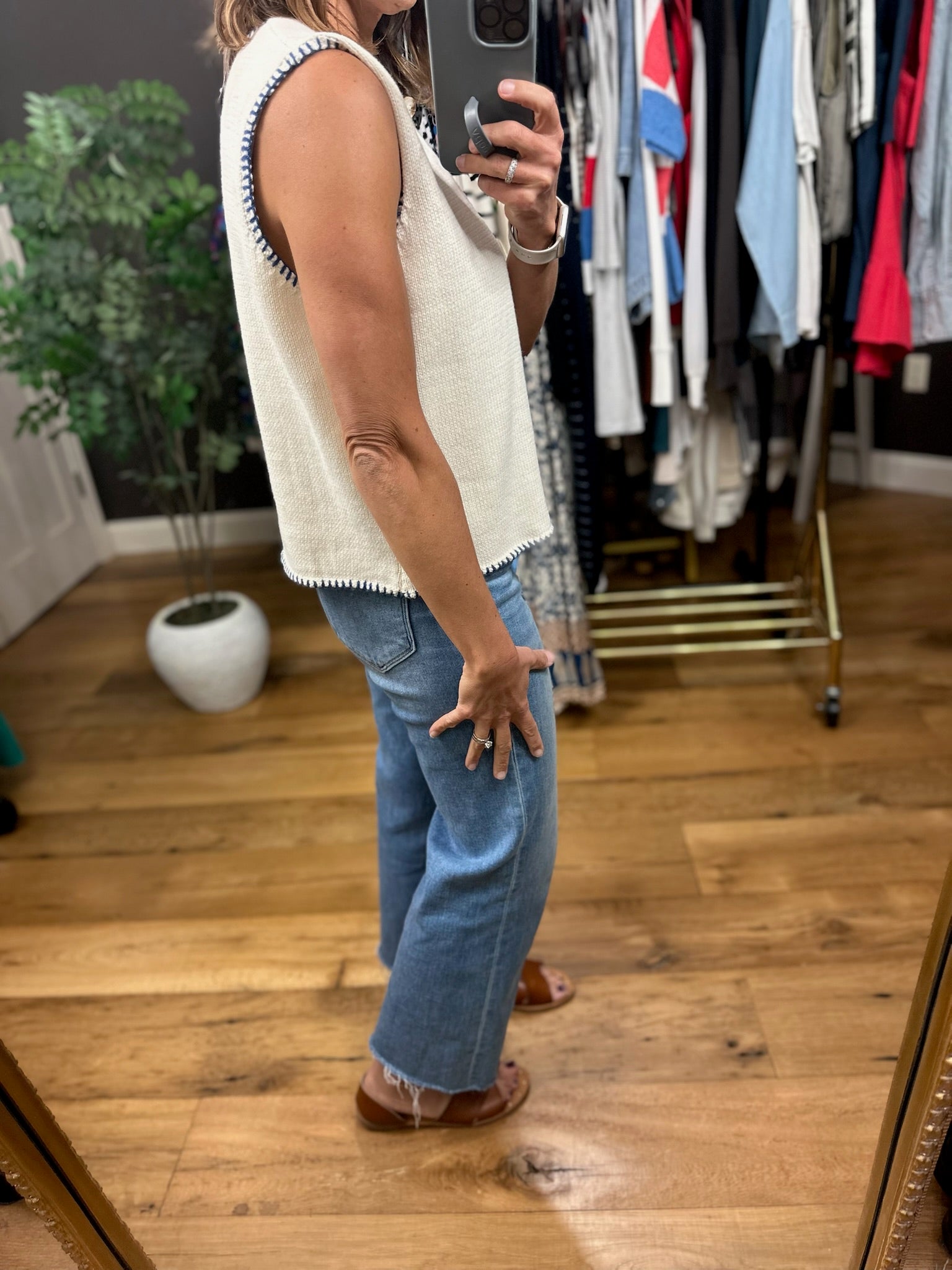 In My Business Button-Detail Vest-Sweaters-Wishlist-Anna Kaytes Boutique, Women's Fashion Boutique in Grinnell, Iowa