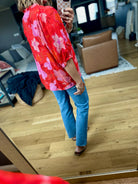 On An Island Floral Top - Red-THML-Anna Kaytes Boutique, Women's Fashion Boutique in Grinnell, Iowa