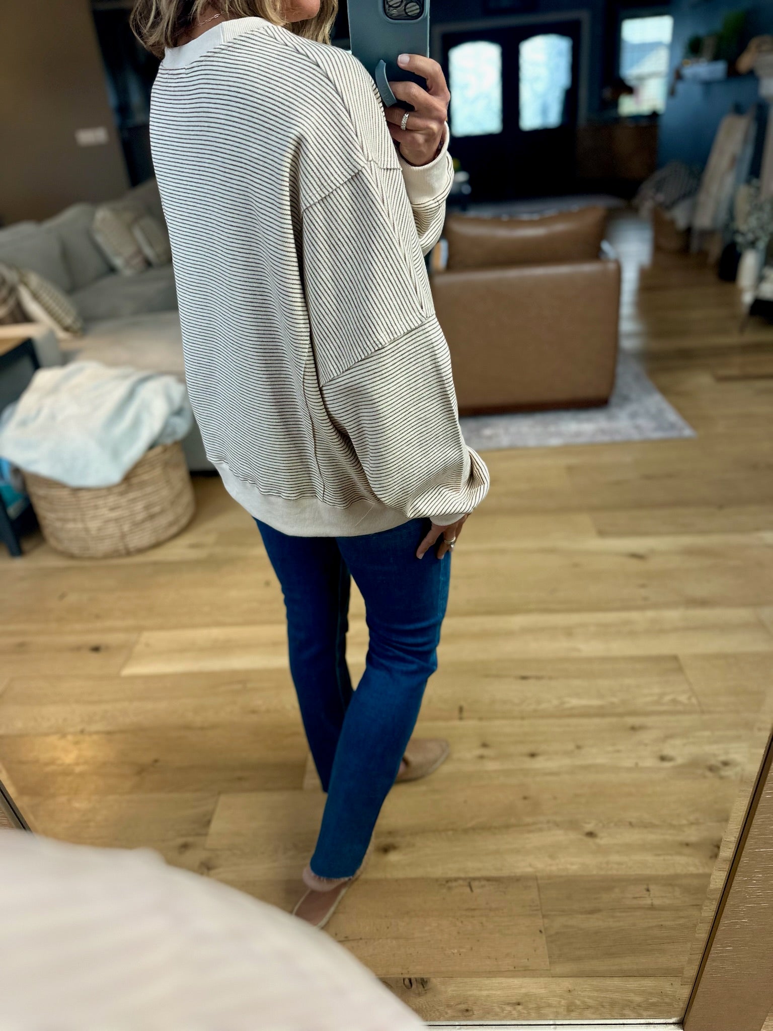 One More Time Striped Crew-sweater-Wishlist-Anna Kaytes Boutique, Women's Fashion Boutique in Grinnell, Iowa