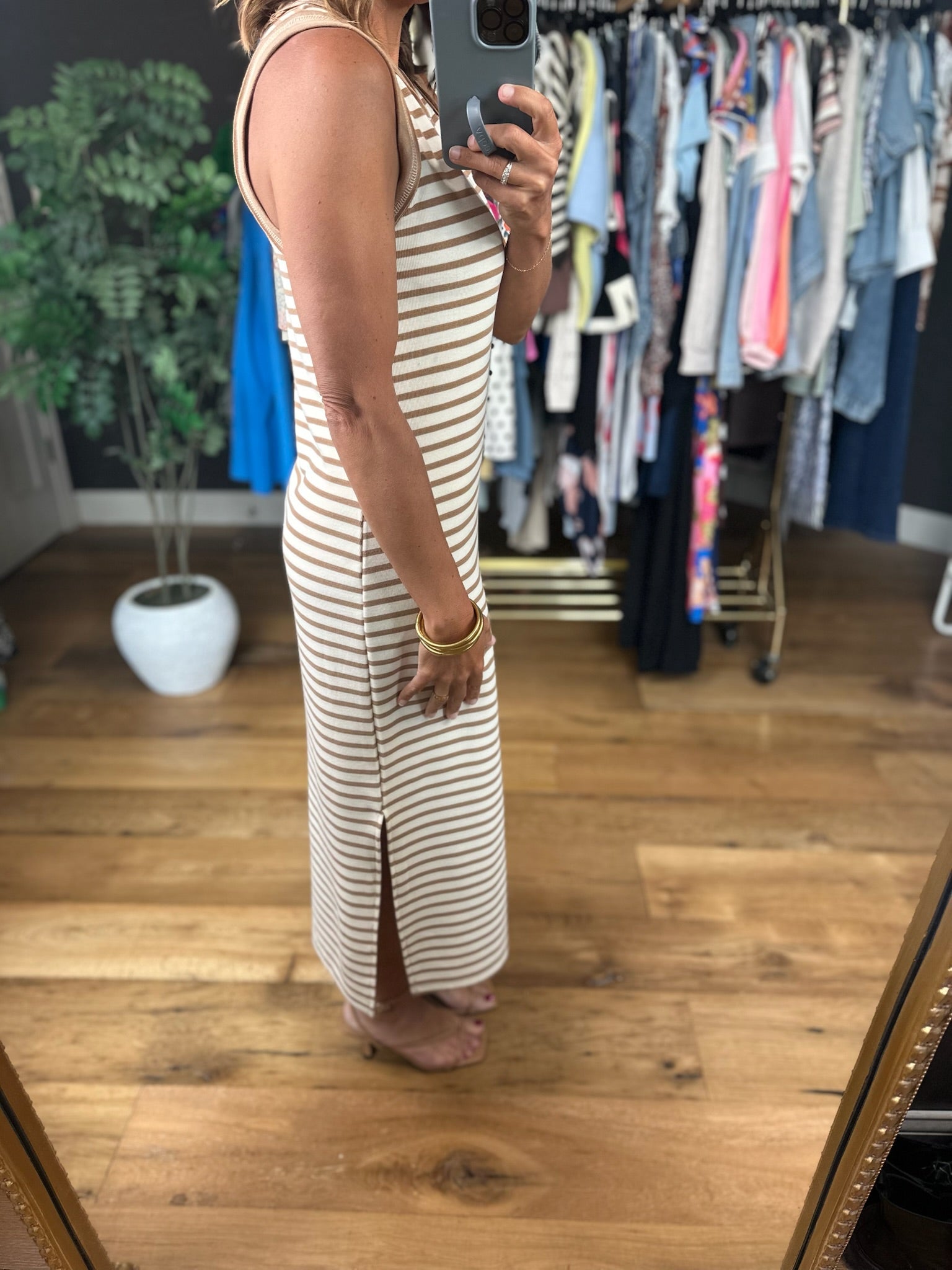 The Best Day Striped Midi Dress-Dresses-Blu Pepper-Anna Kaytes Boutique, Women's Fashion Boutique in Grinnell, Iowa