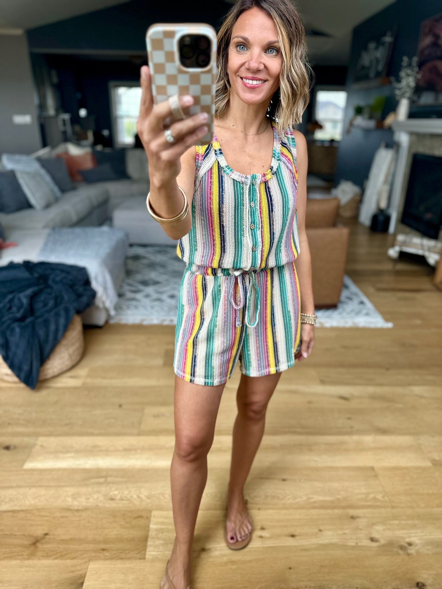 The Right Idea Striped Romper - Multiple Options-Very J-Anna Kaytes Boutique, Women's Fashion Boutique in Grinnell, Iowa