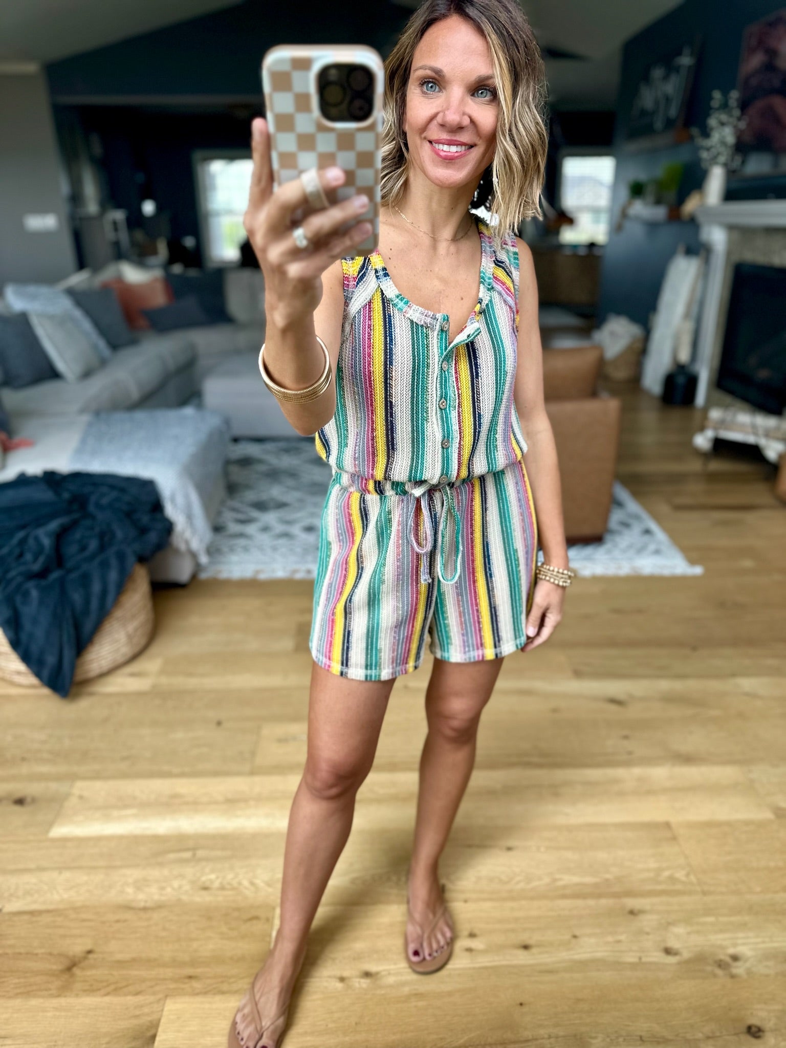 The Right Idea Striped Romper - Multiple Options-Very J-Anna Kaytes Boutique, Women's Fashion Boutique in Grinnell, Iowa