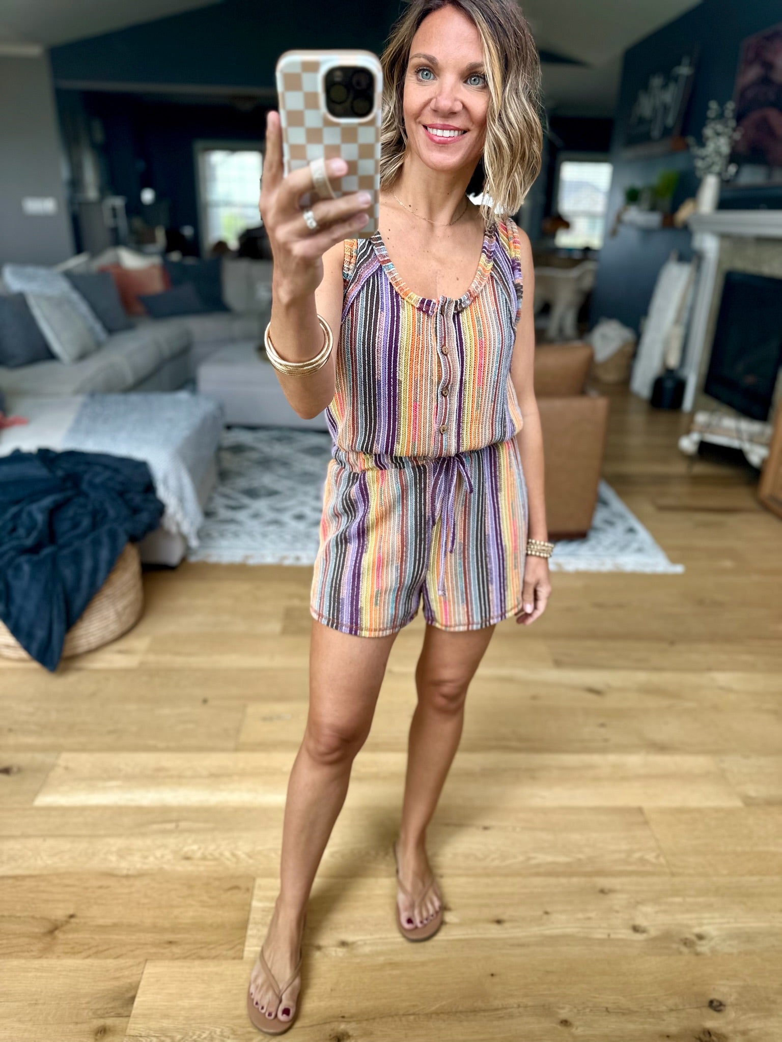 The Right Idea Striped Romper - Multiple Options-Very J-Anna Kaytes Boutique, Women's Fashion Boutique in Grinnell, Iowa