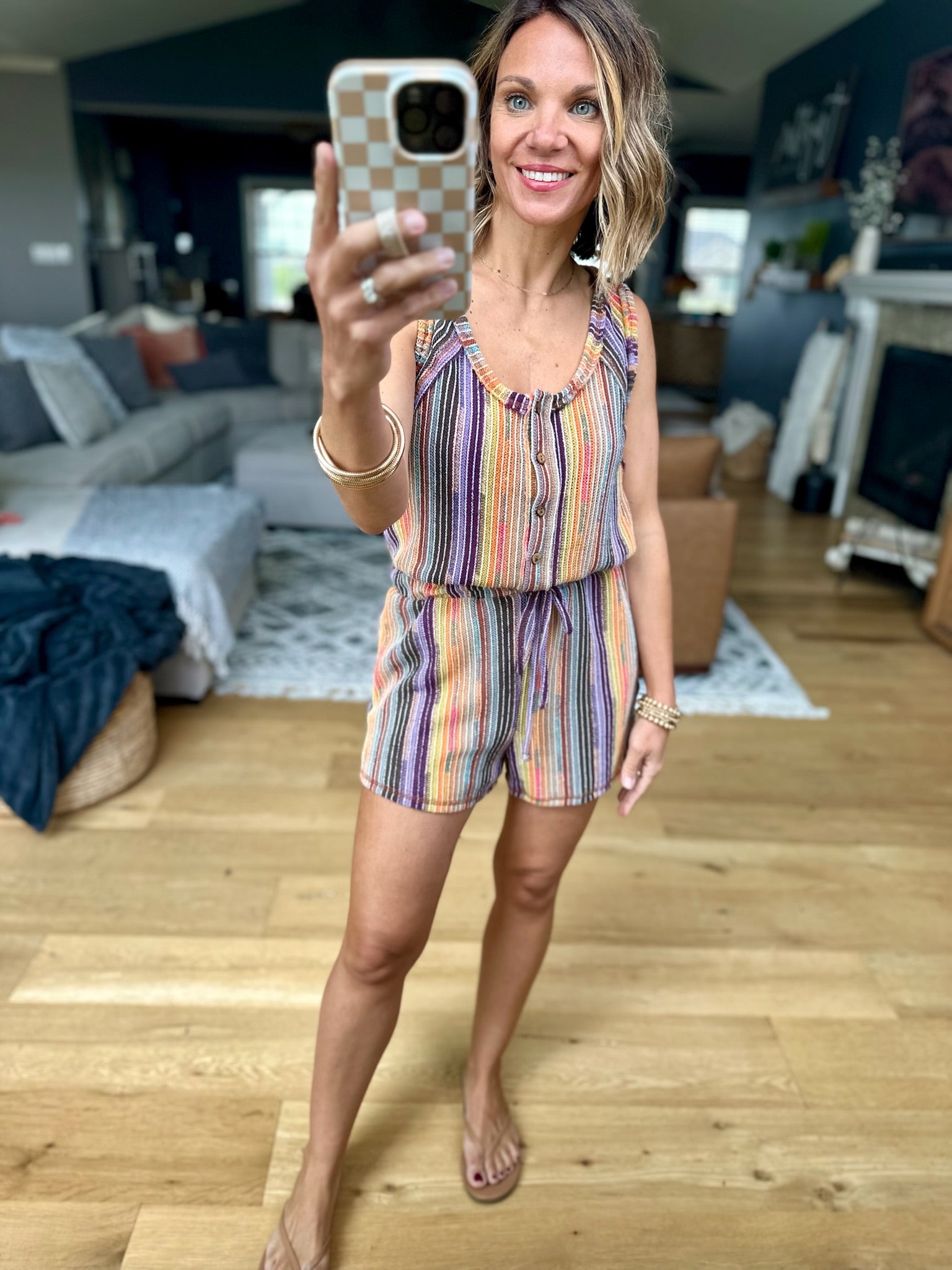 The Right Idea Striped Romper - Multiple Options-Very J-Anna Kaytes Boutique, Women's Fashion Boutique in Grinnell, Iowa