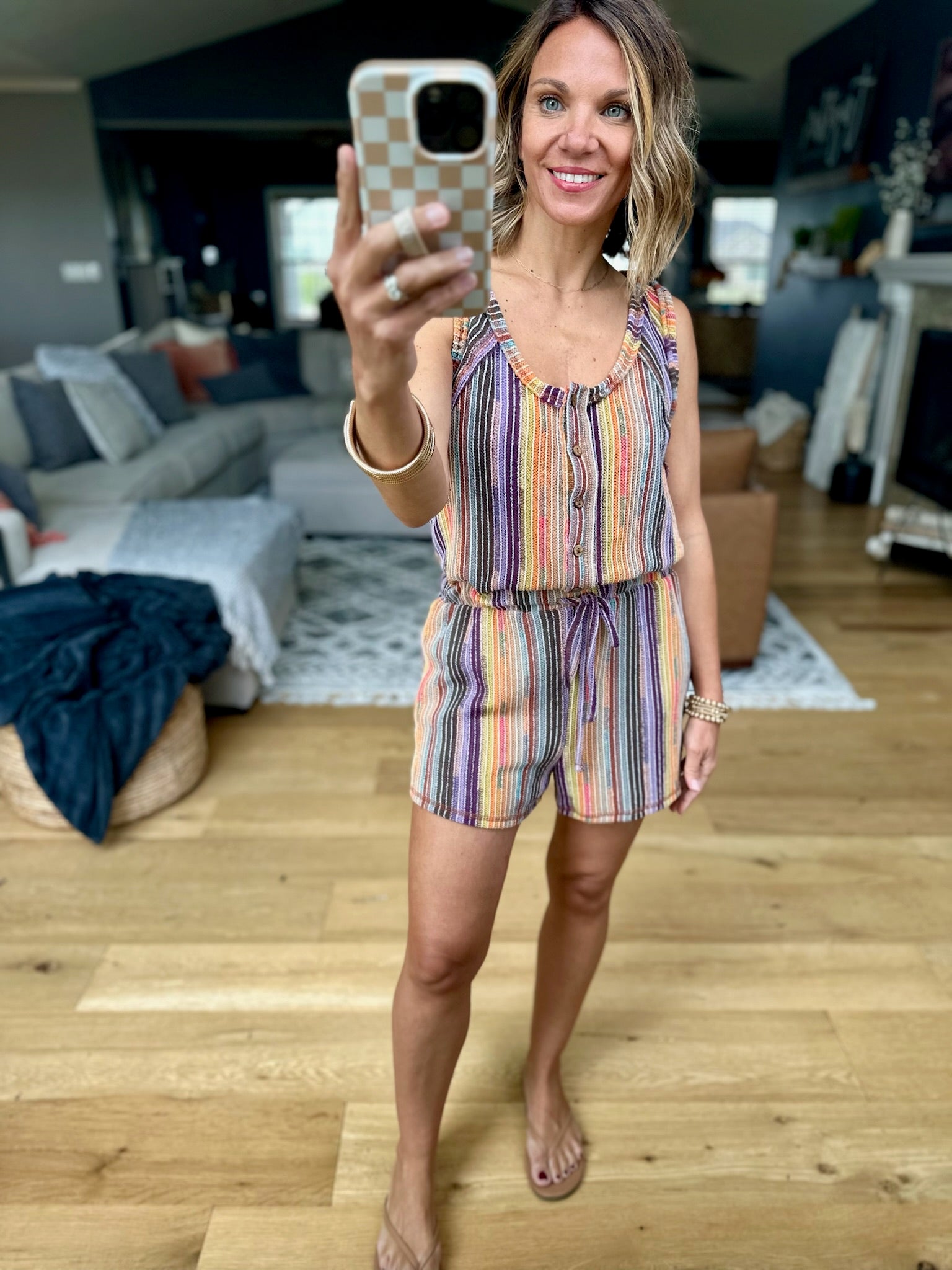 The Right Idea Striped Romper - Multiple Options-Very J-Anna Kaytes Boutique, Women's Fashion Boutique in Grinnell, Iowa
