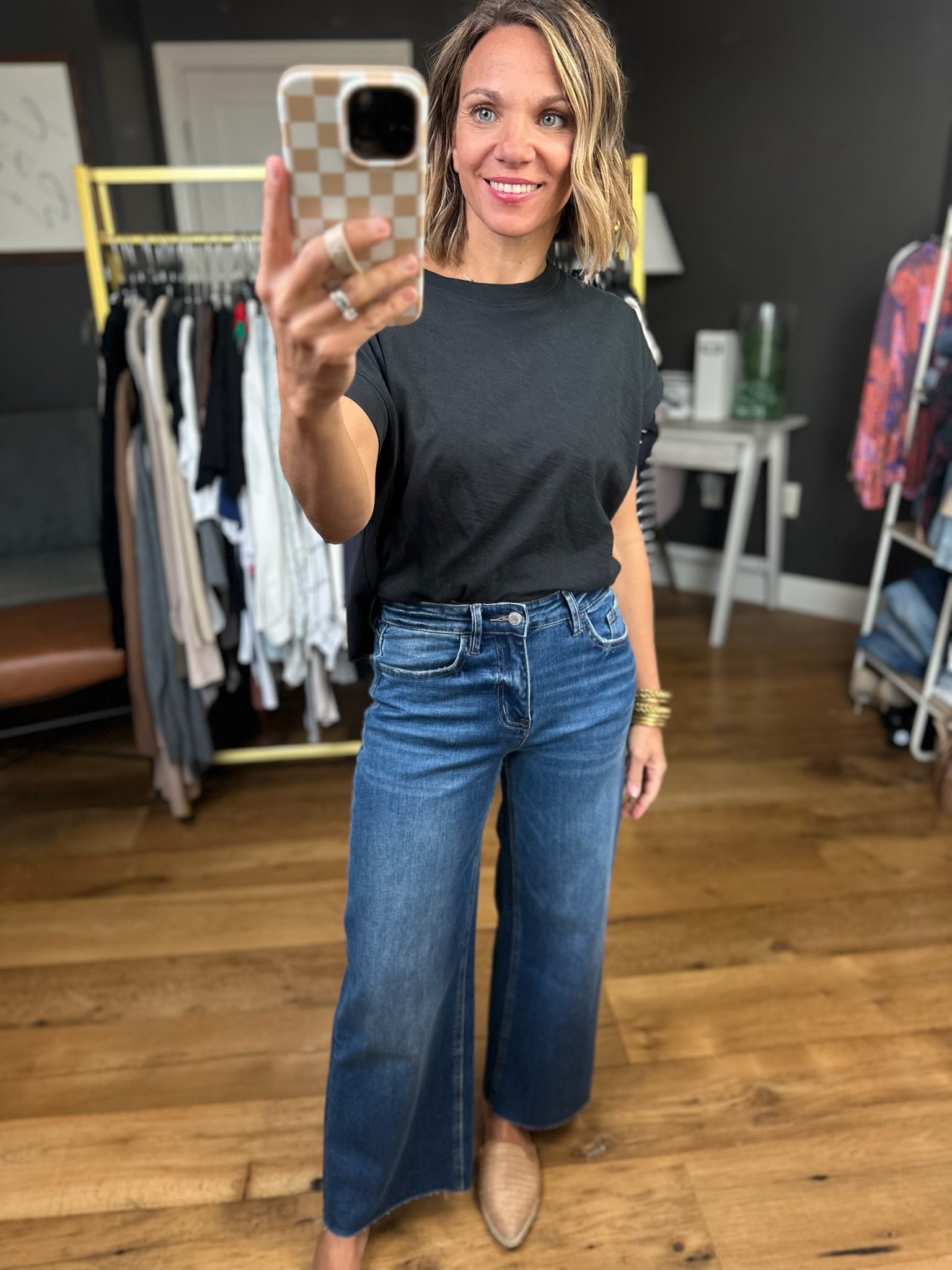 **The Daisy High Rise Raw Hem Wide-Leg Crop-Vervet-Anna Kaytes Boutique, Women's Fashion Boutique in Grinnell, Iowa