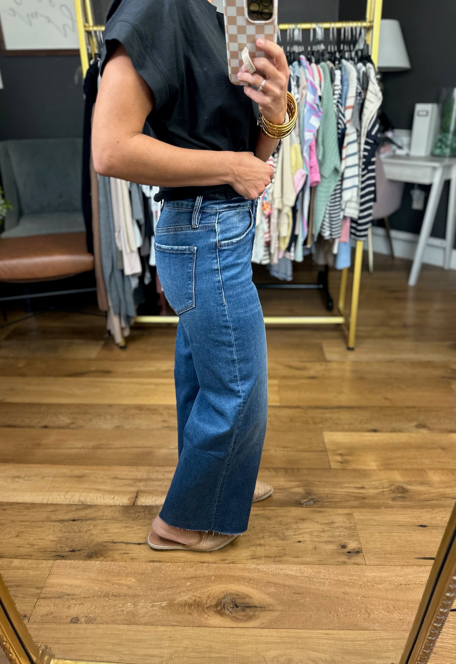 **The Daisy High Rise Raw Hem Wide-Leg Crop-Vervet-Anna Kaytes Boutique, Women's Fashion Boutique in Grinnell, Iowa