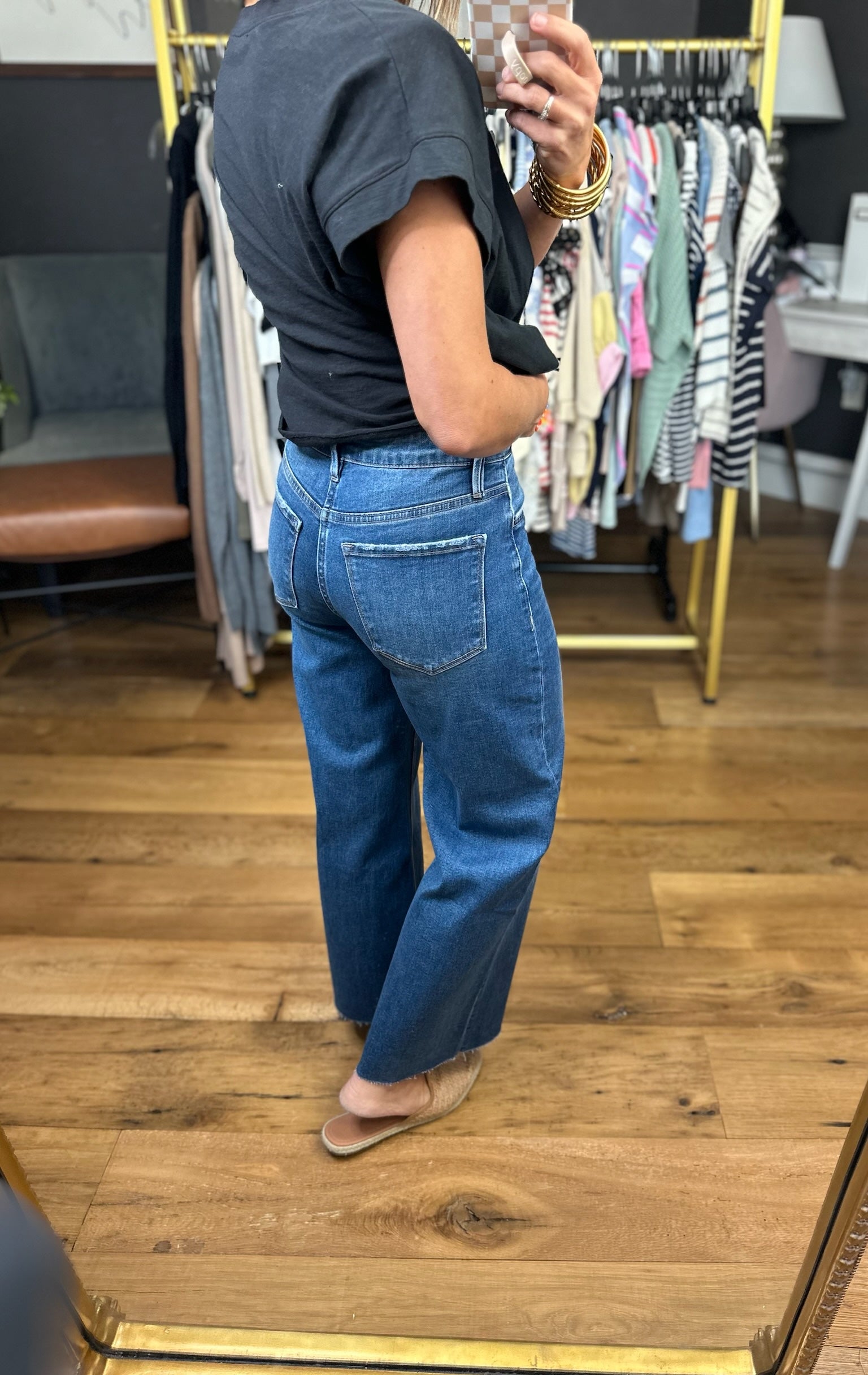 **The Daisy High Rise Raw Hem Wide-Leg Crop-Vervet-Anna Kaytes Boutique, Women's Fashion Boutique in Grinnell, Iowa