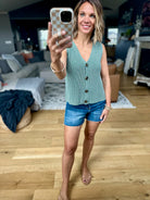 Any Longer Knit Button Vest - Forest-Wishlist-Anna Kaytes Boutique, Women's Fashion Boutique in Grinnell, Iowa