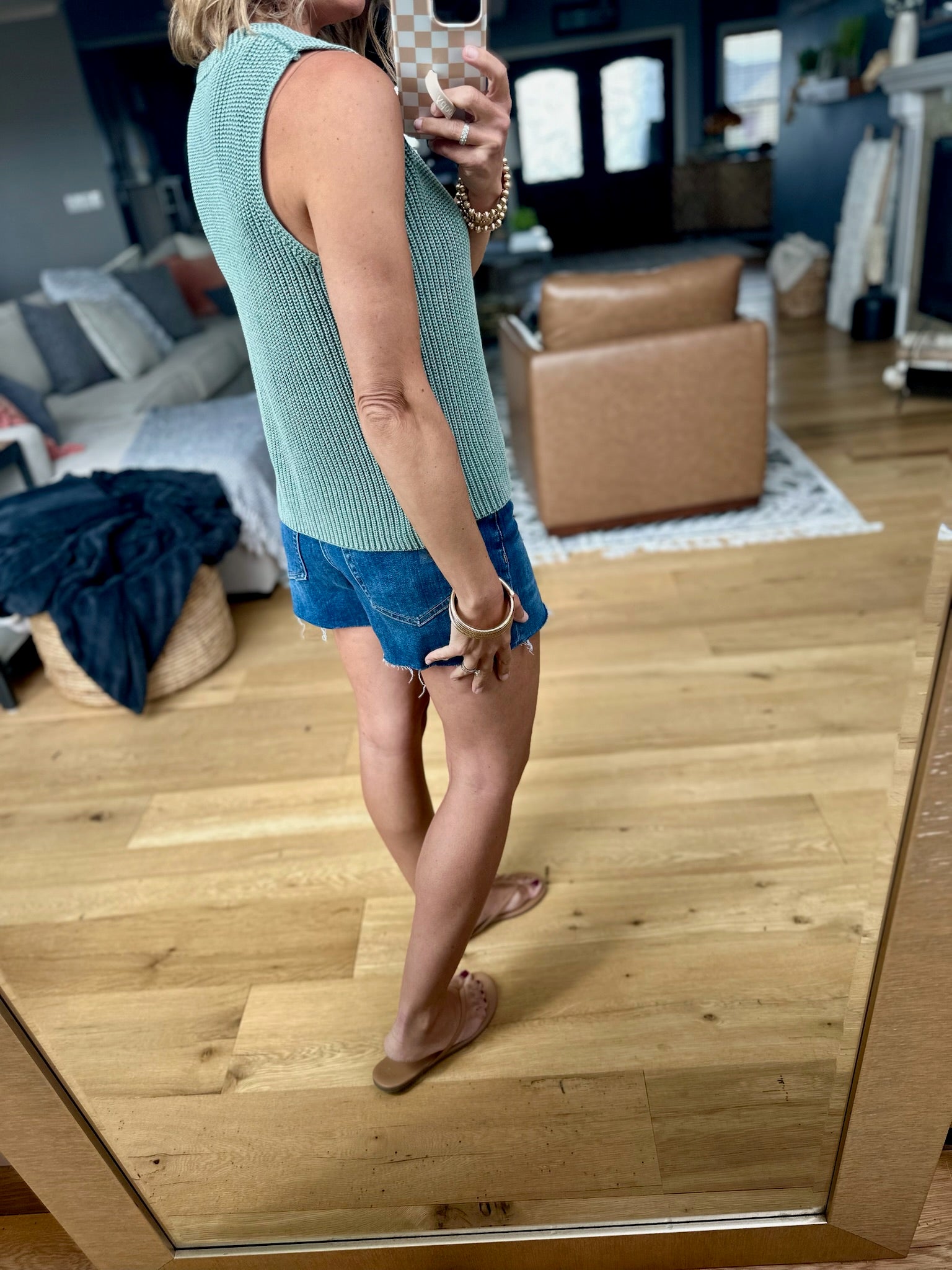 Any Longer Knit Button Vest - Forest-Sweaters-Wishlist-Anna Kaytes Boutique, Women's Fashion Boutique in Grinnell, Iowa