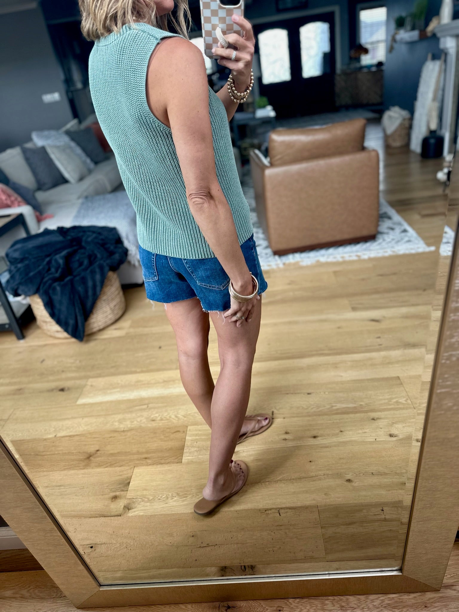 Any Longer Knit Button Vest - Forest-Sweaters-Wishlist-Anna Kaytes Boutique, Women's Fashion Boutique in Grinnell, Iowa