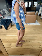 Free To Dream Striped Tiered Top - Blue-By Together-Anna Kaytes Boutique, Women's Fashion Boutique in Grinnell, Iowa
