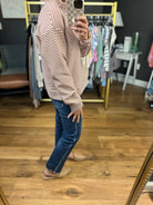 Loving Charm Zip-Detail Pullover - Rust/Cream-Wishlist-Anna Kaytes Boutique, Women's Fashion Boutique in Grinnell, Iowa